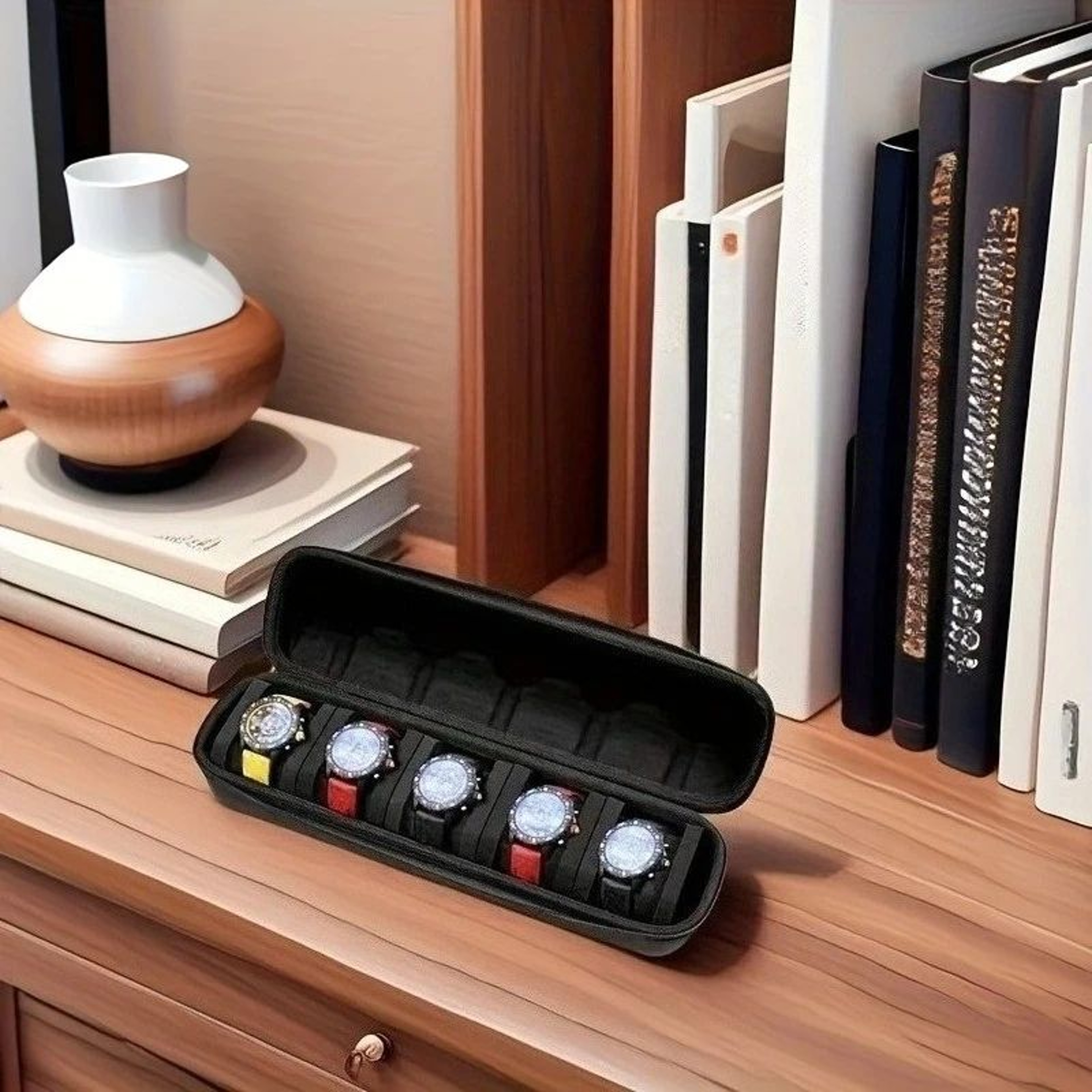 Hard Shell Watch Travel Case With Soft Pads And Handle 4