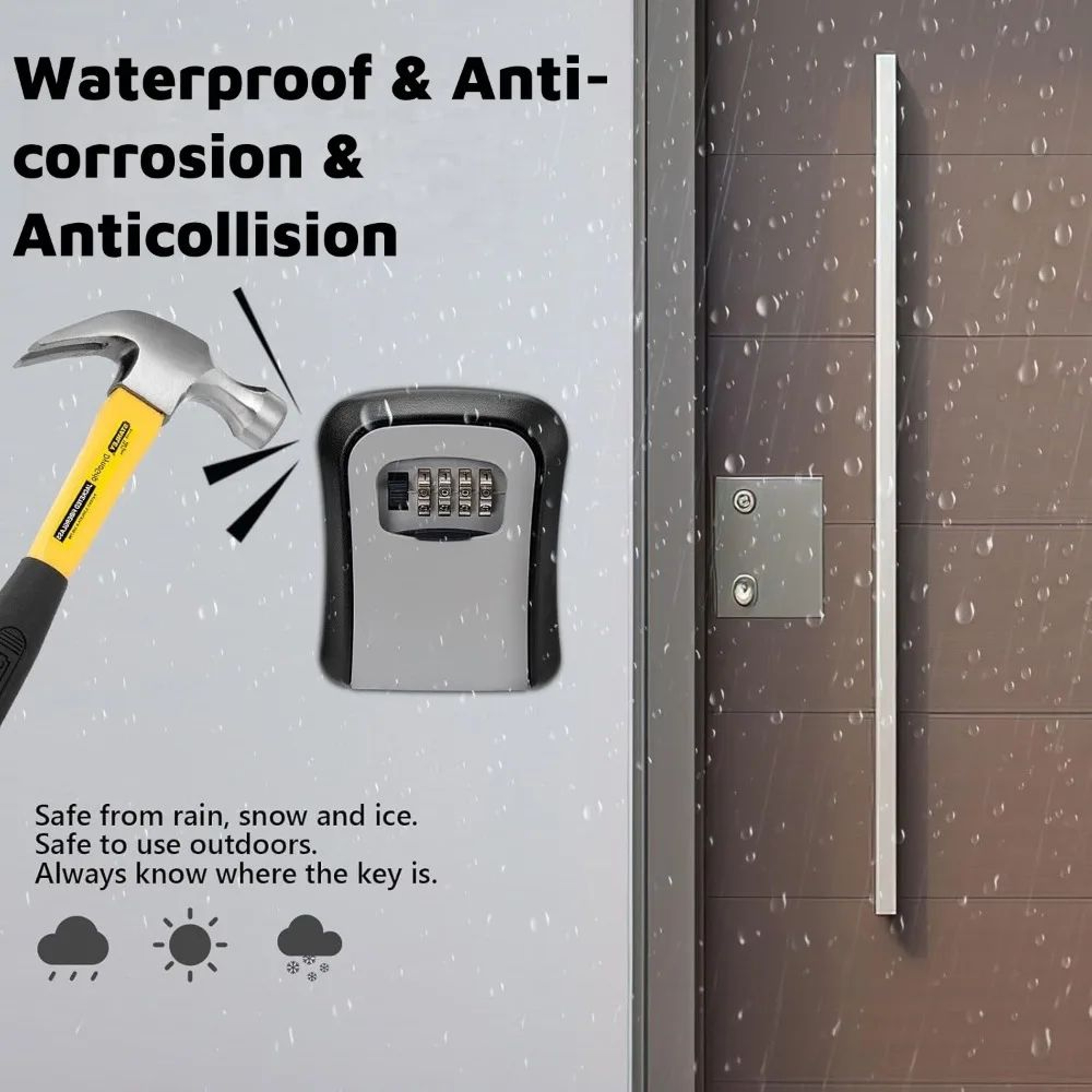 Wall Mount 4 Digit Combination Key Lock Box 3