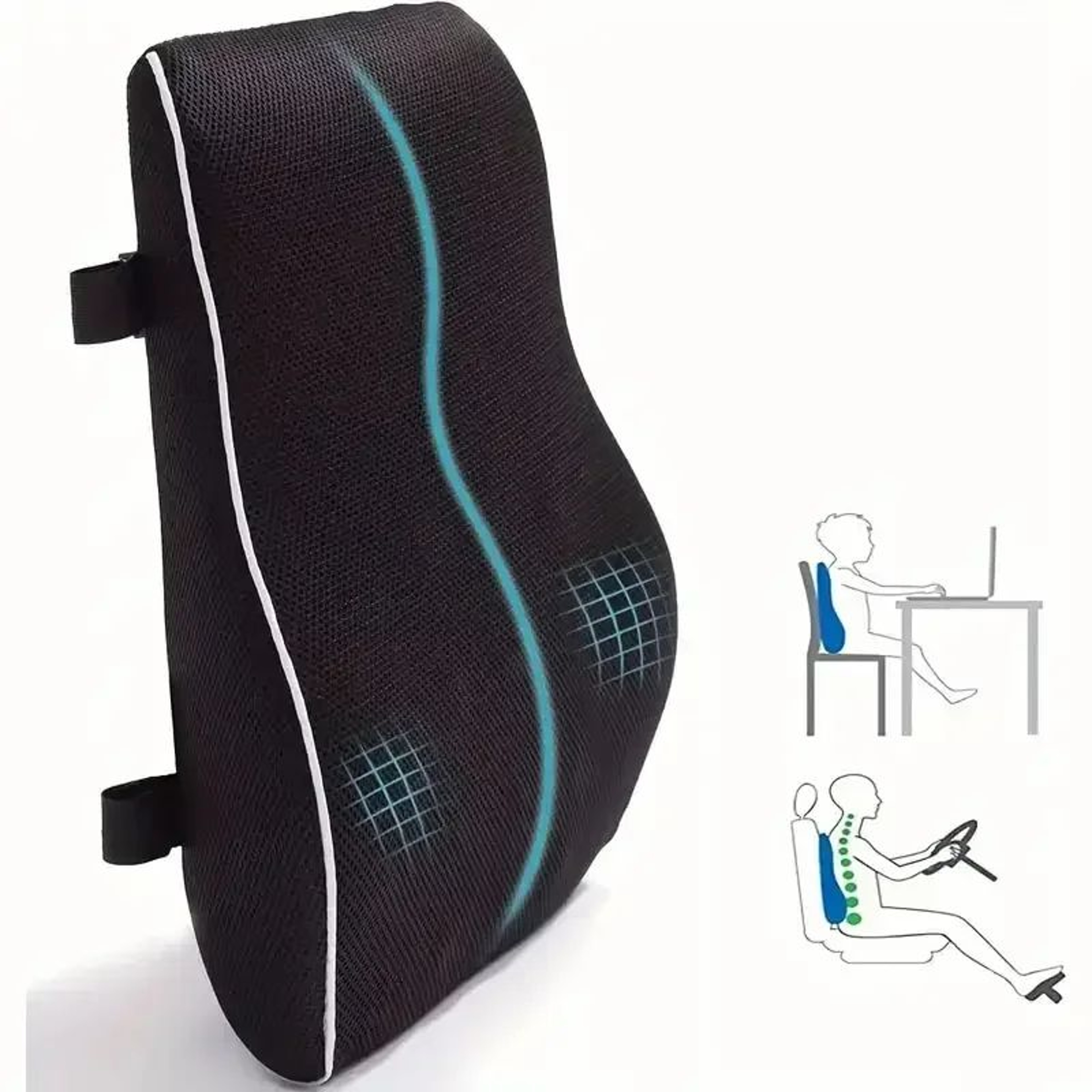 Memory Foam Lumbar Support Pillow With Adjustable Back Support 9