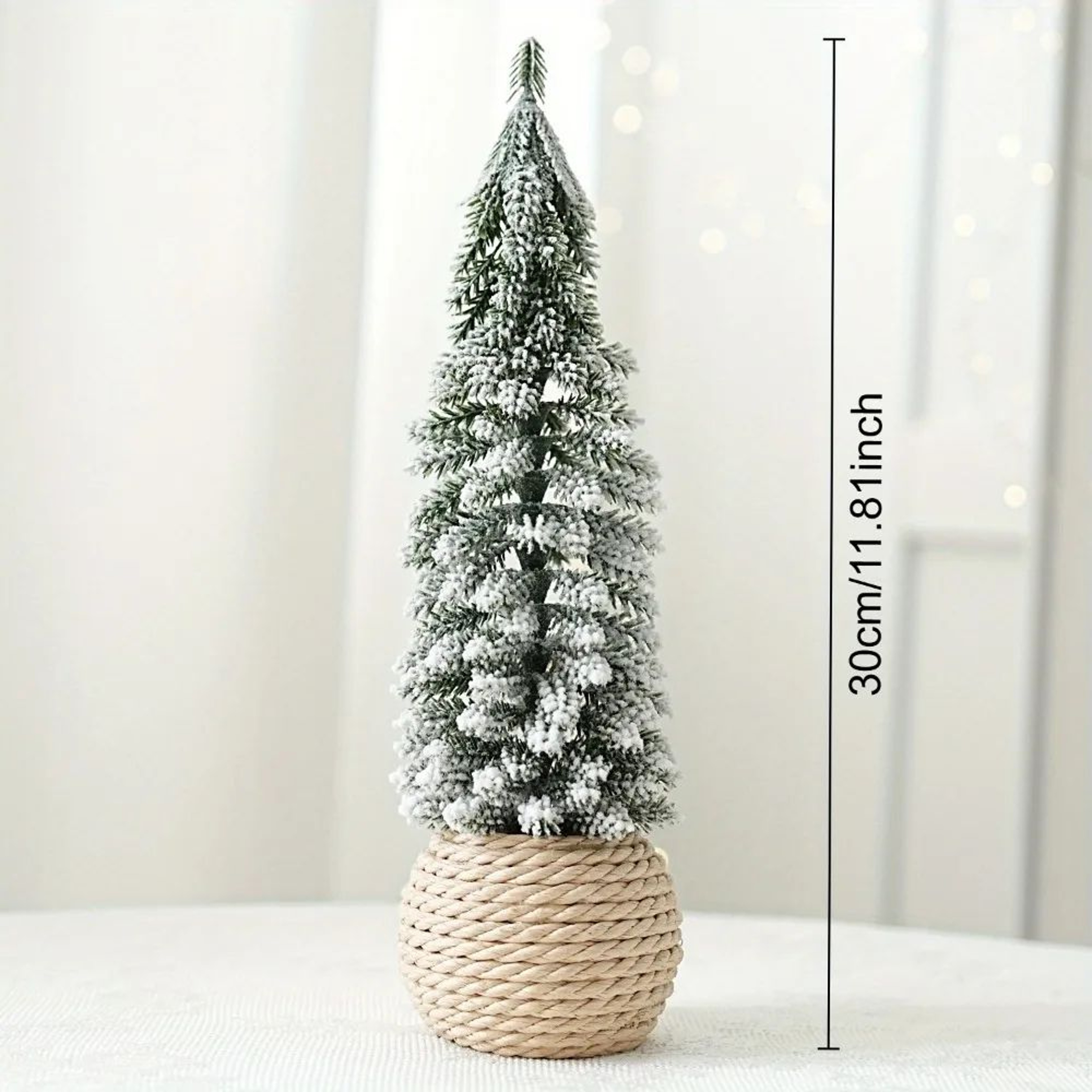 Mini Flocked Cedar Christmas Tree Desktop Decoration 9
