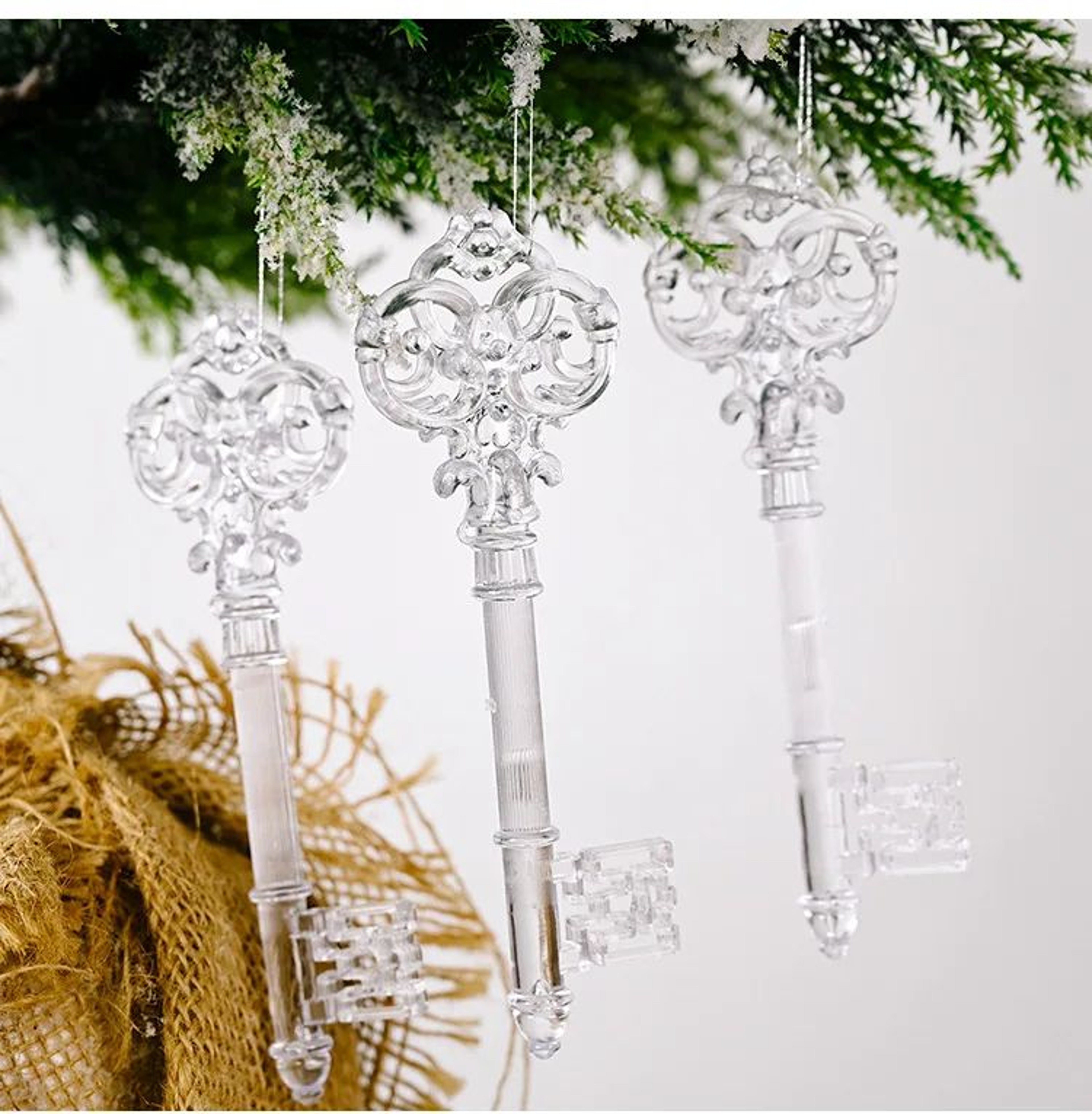 Transparent Acrylic Christmas Hanging Ornaments 4 Or 6 Piece Set 5