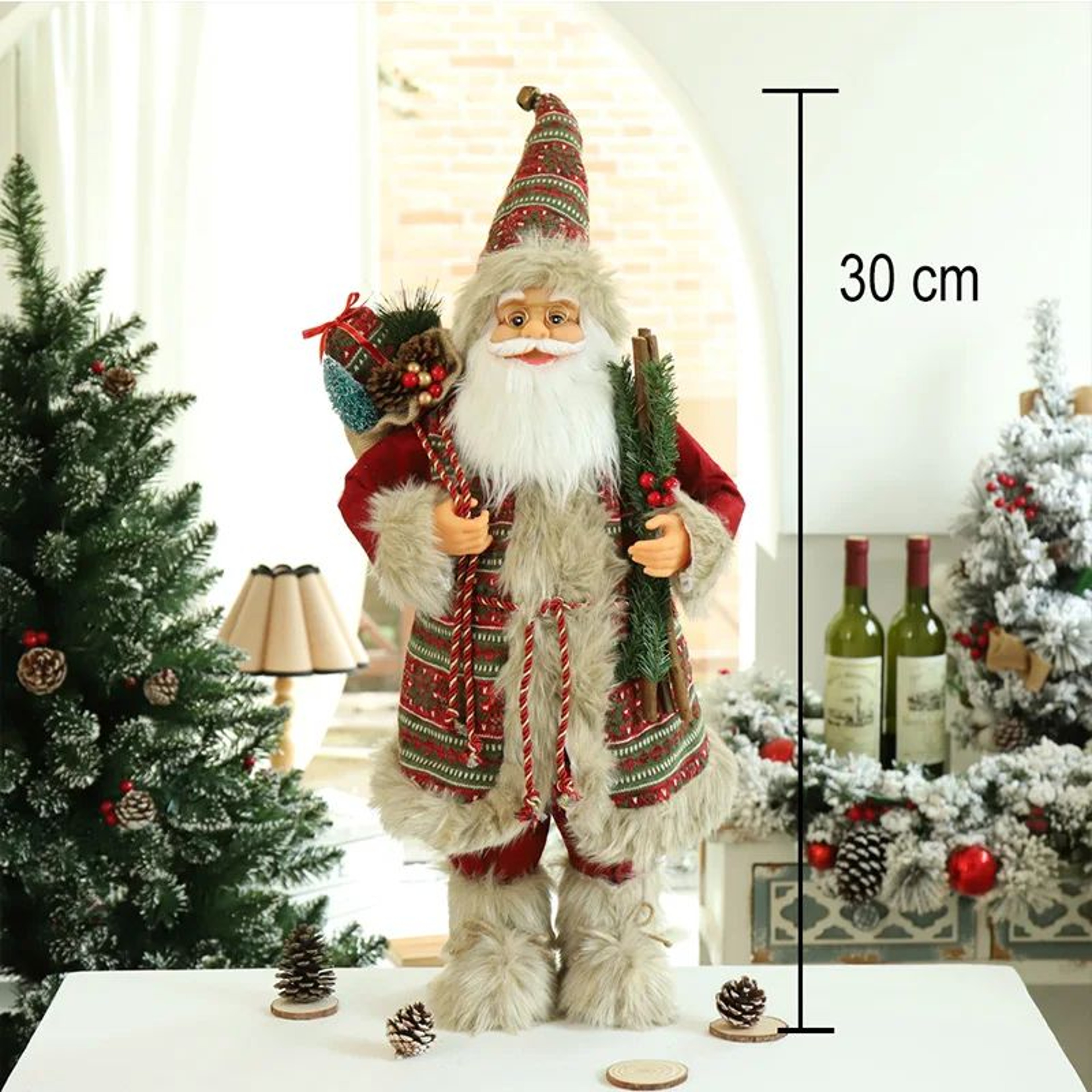 30CM Standing Santa Claus Doll Christmas Decoration 1