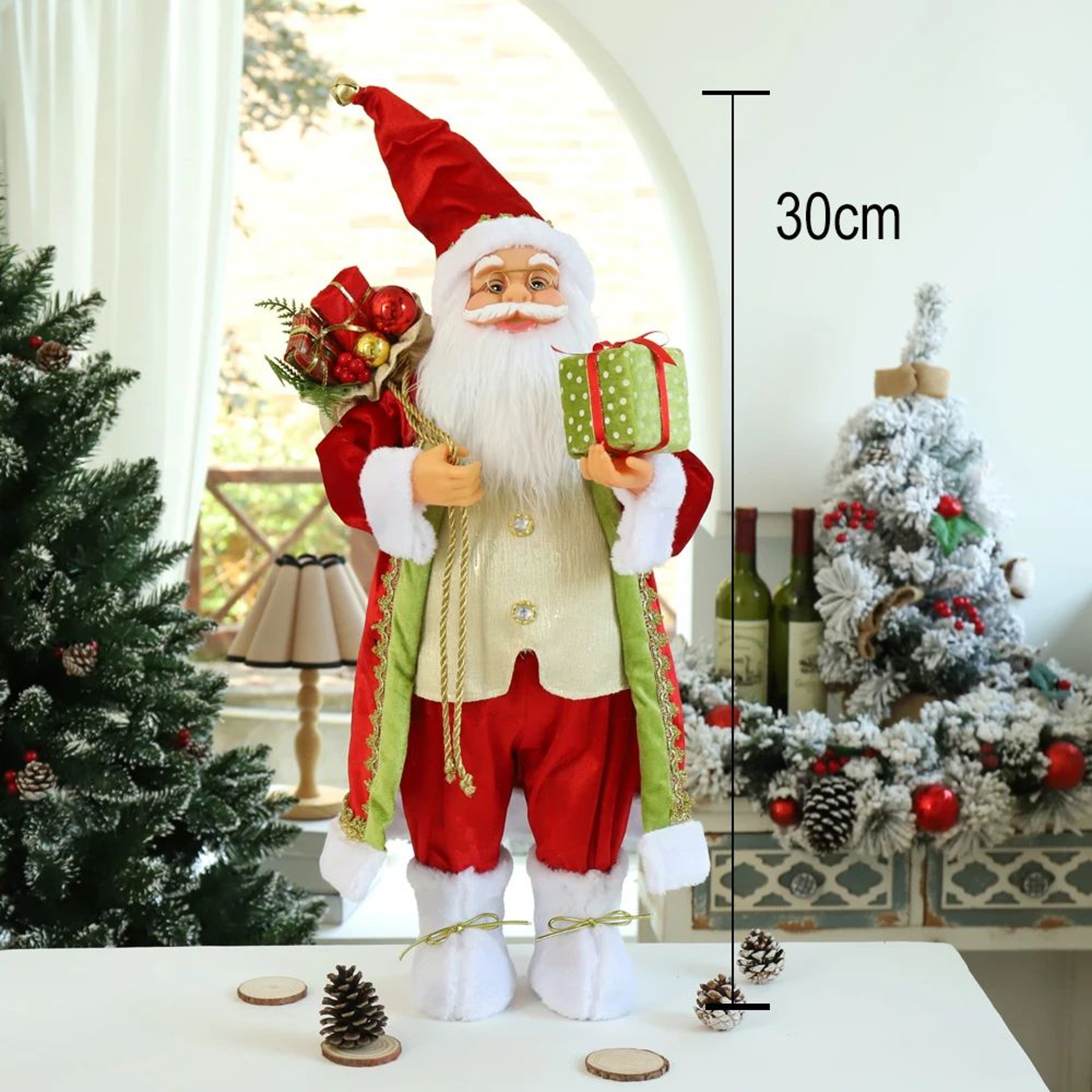30CM Standing Santa Claus Doll Christmas Decoration 2