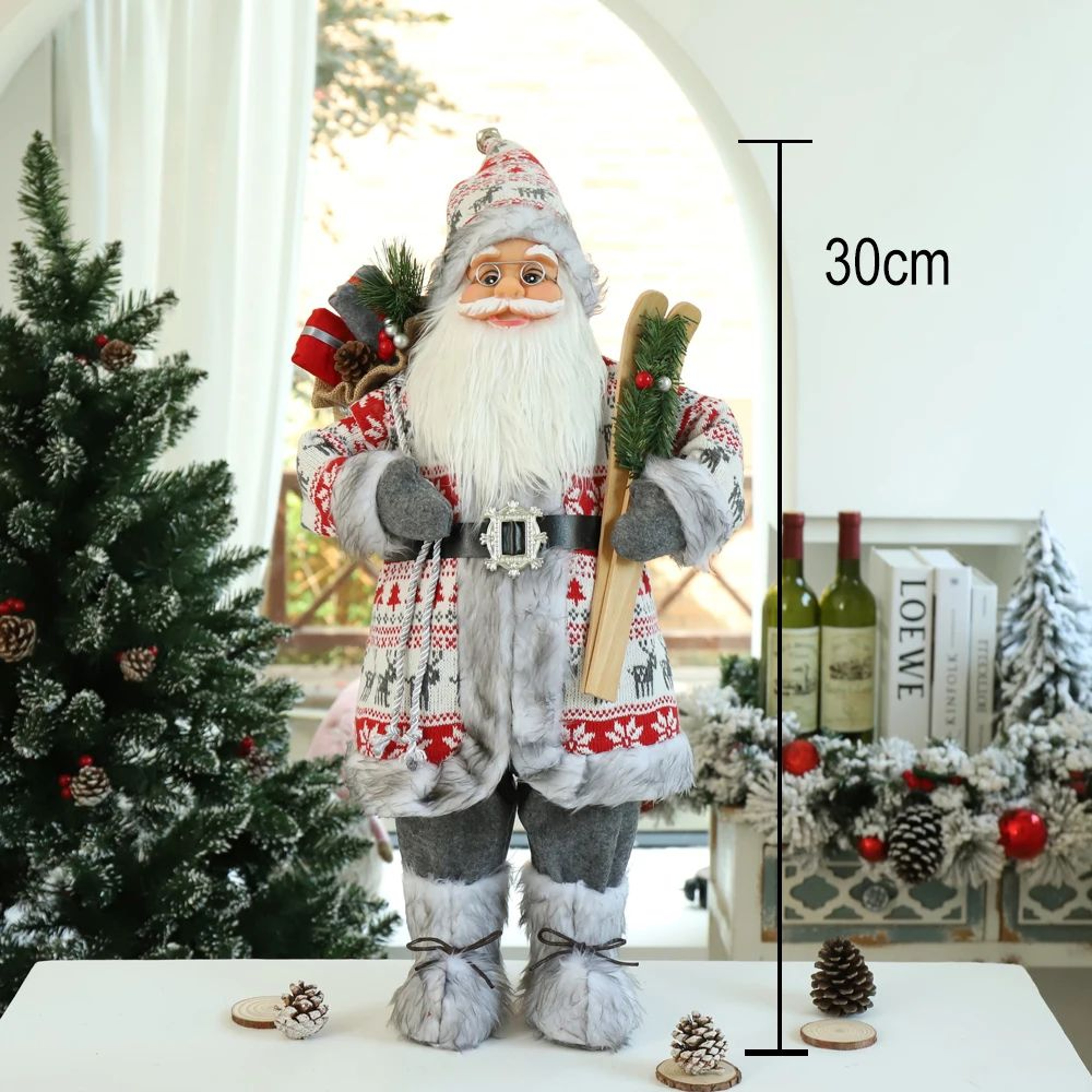 30CM Standing Santa Claus Doll Christmas Decoration 3