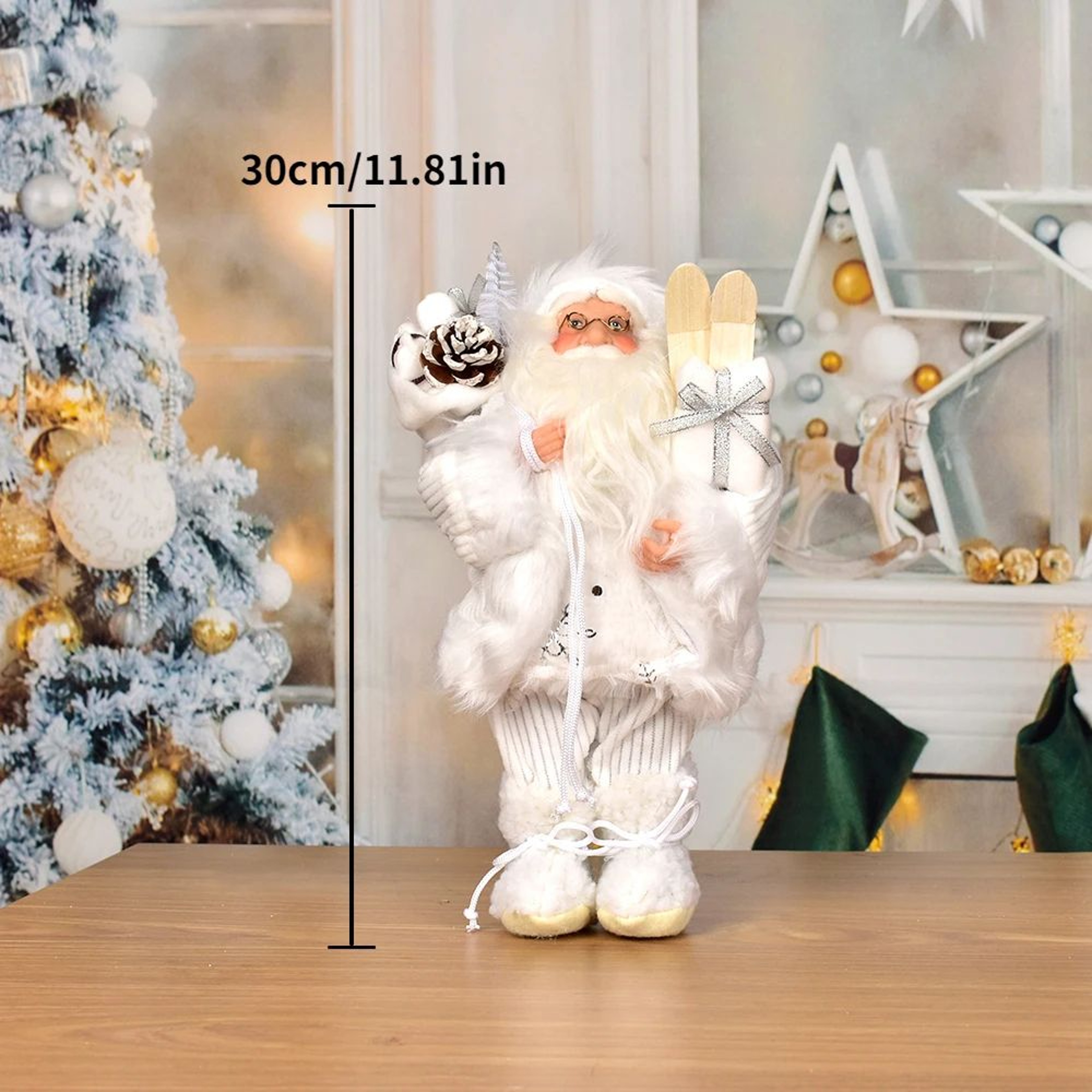 30CM Standing Santa Claus Doll Christmas Decoration 9