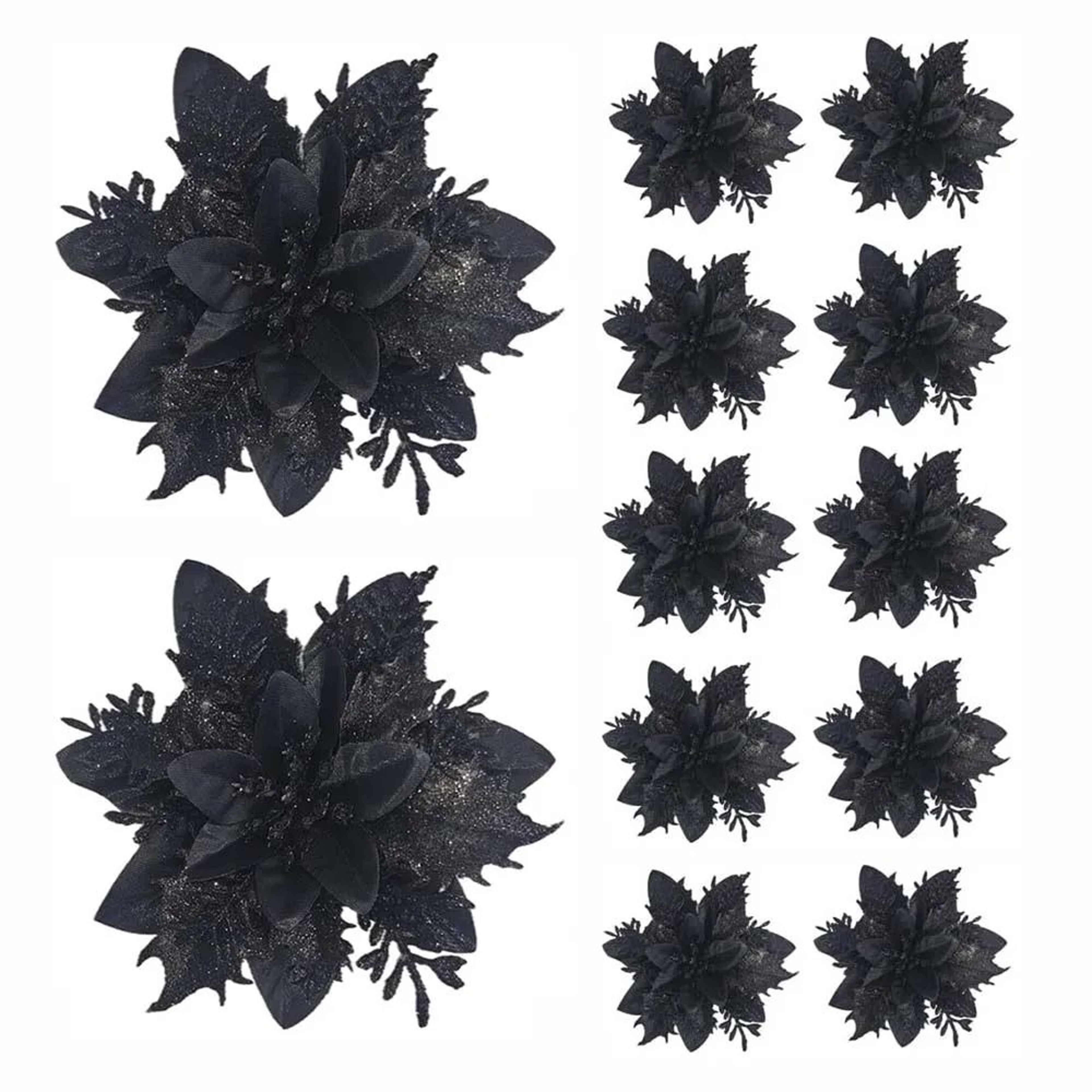Glitter Christmas Flower Ornaments For Tree Decoration 11