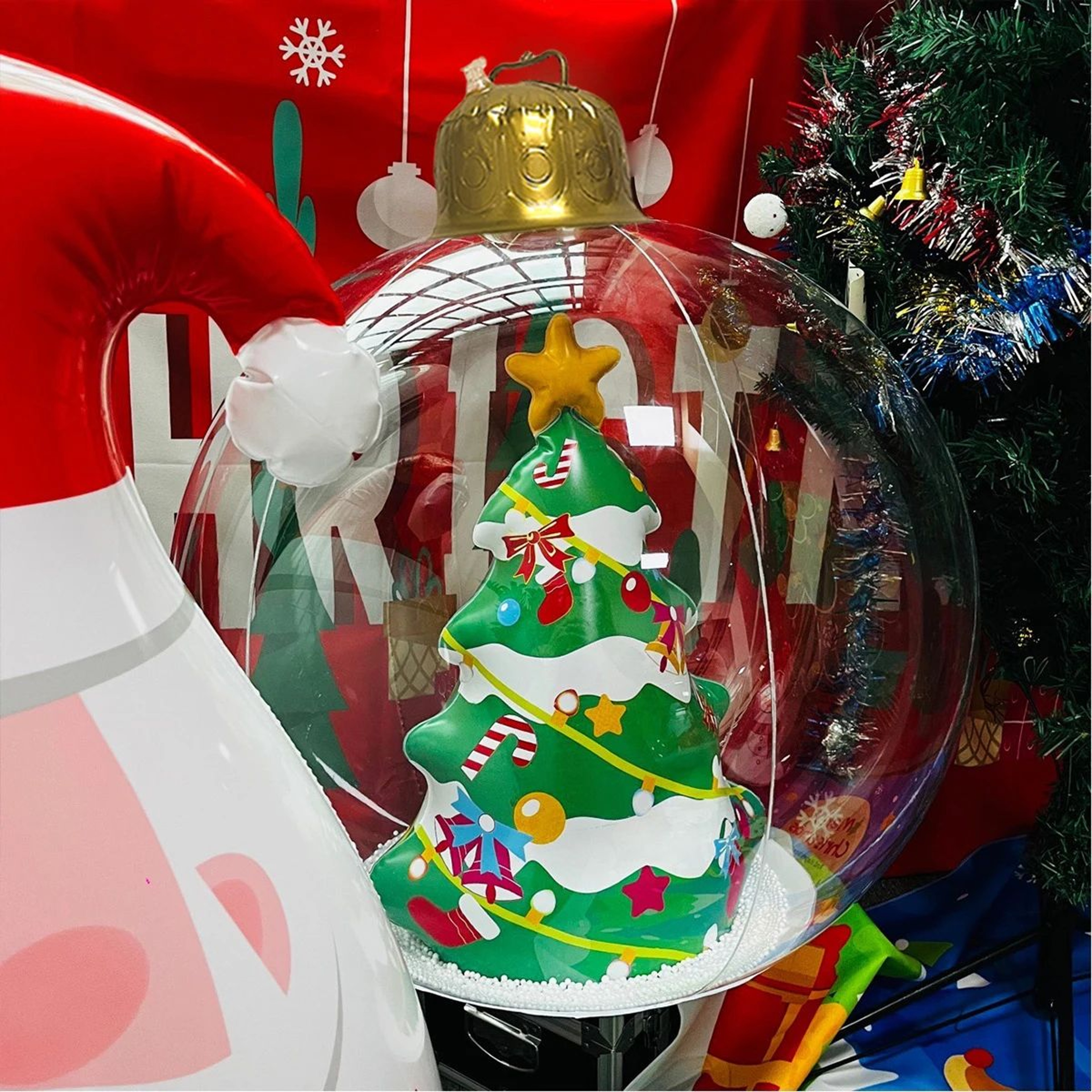 Giant Transparent Inflatable Christmas Snowman Ball 2