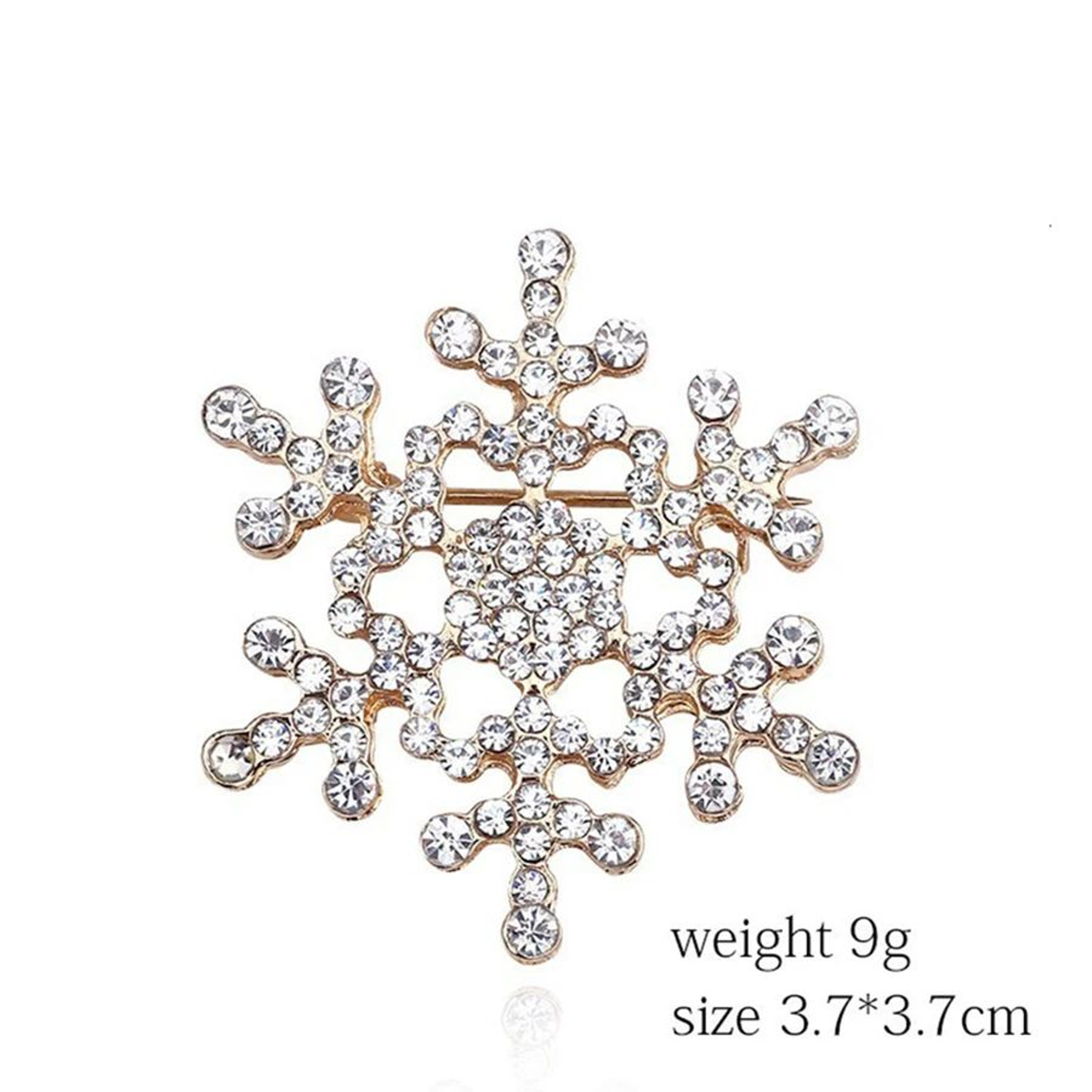 Elegant Rhinestone Snowflake Brooch Pin 4