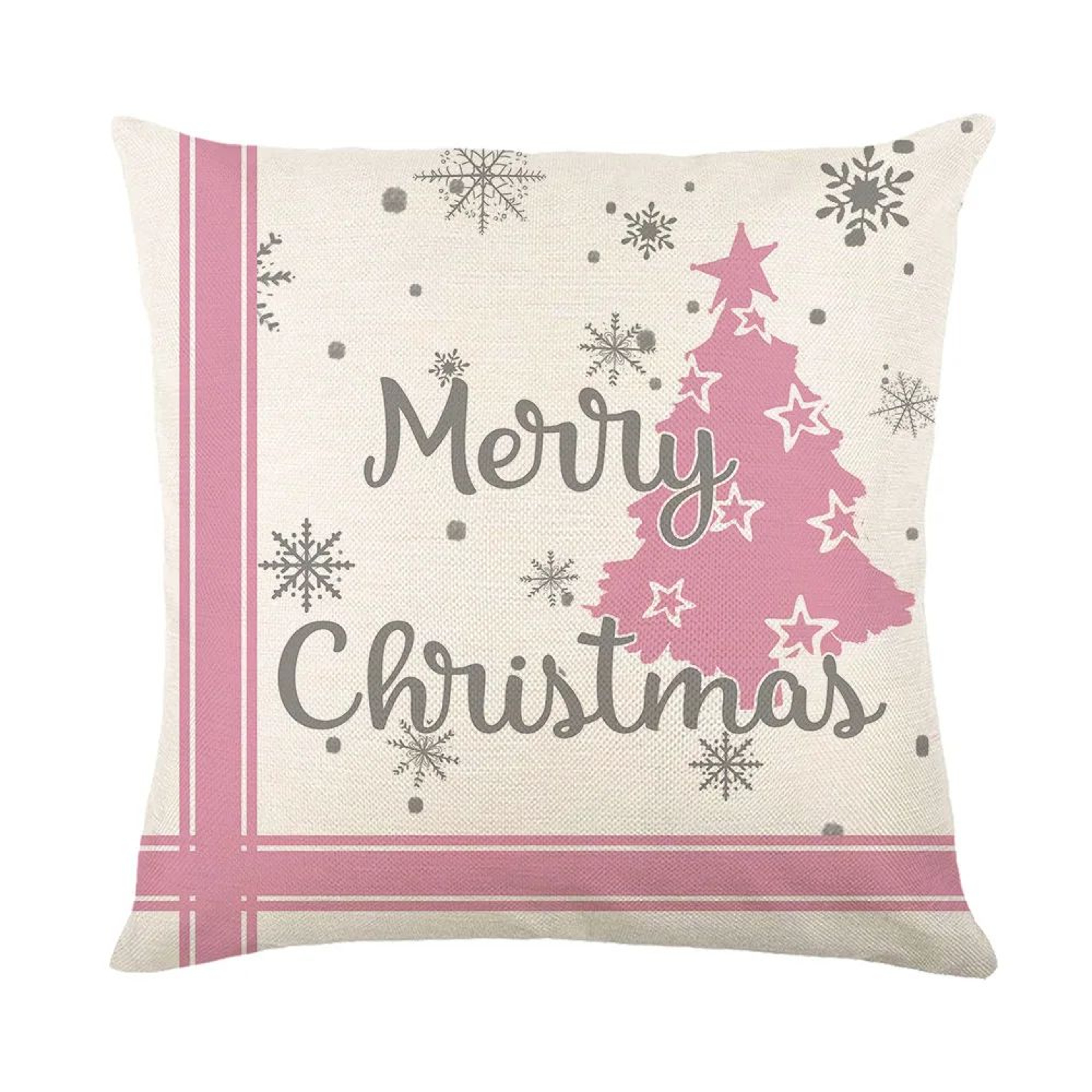 Christmas Snowman Linen Throw Pillow Cover 2