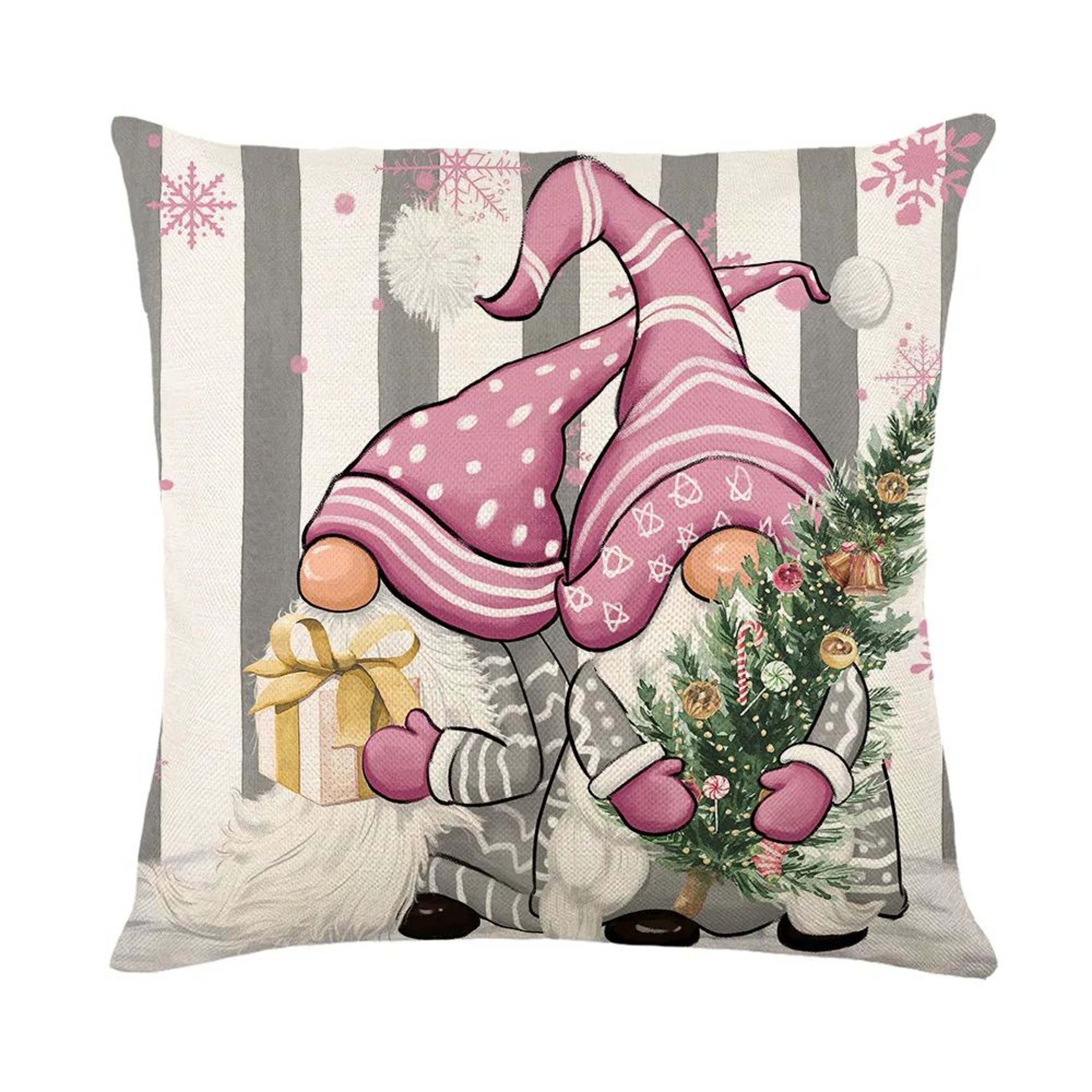 Christmas Snowman Linen Throw Pillow Cover 3