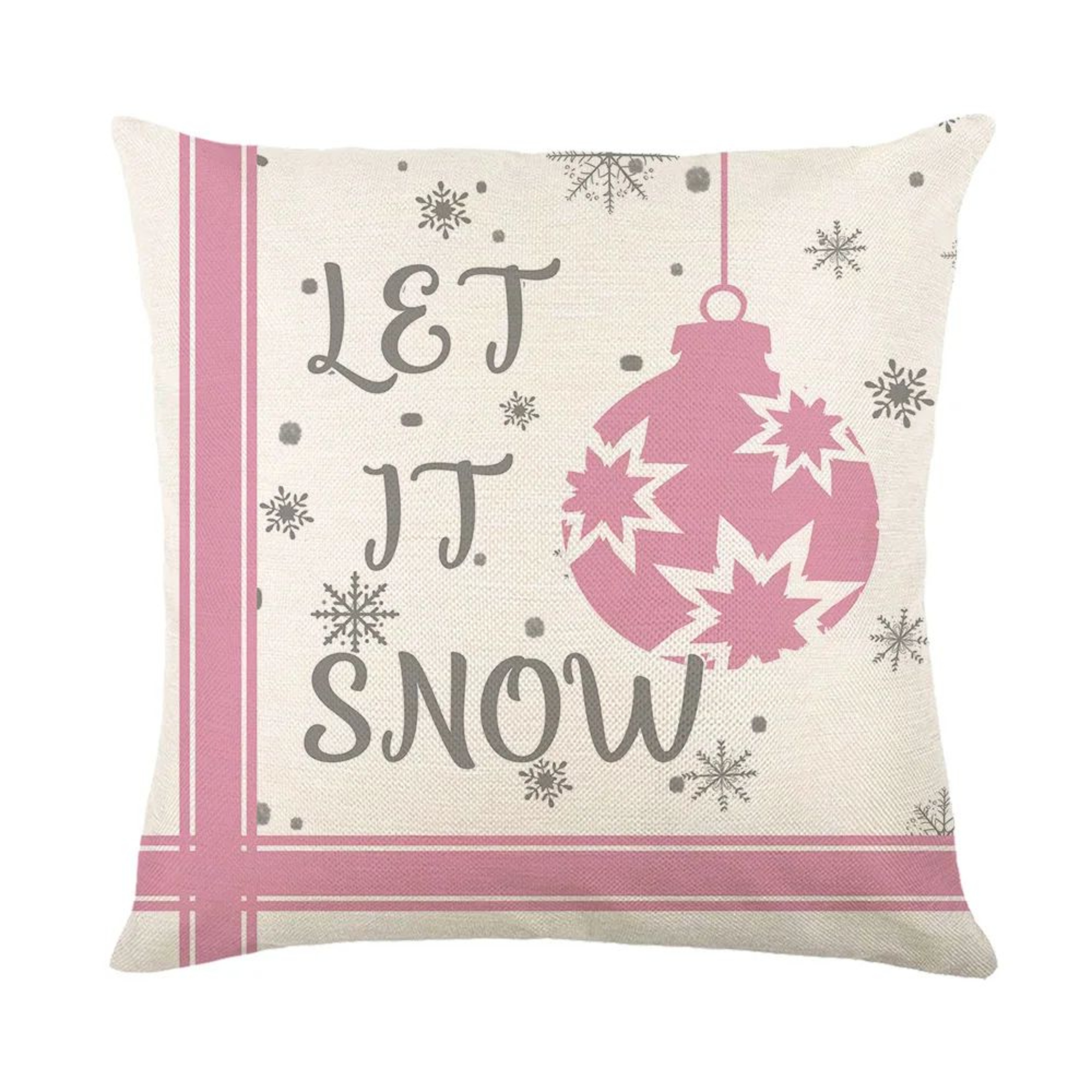 Christmas Snowman Linen Throw Pillow Cover 4