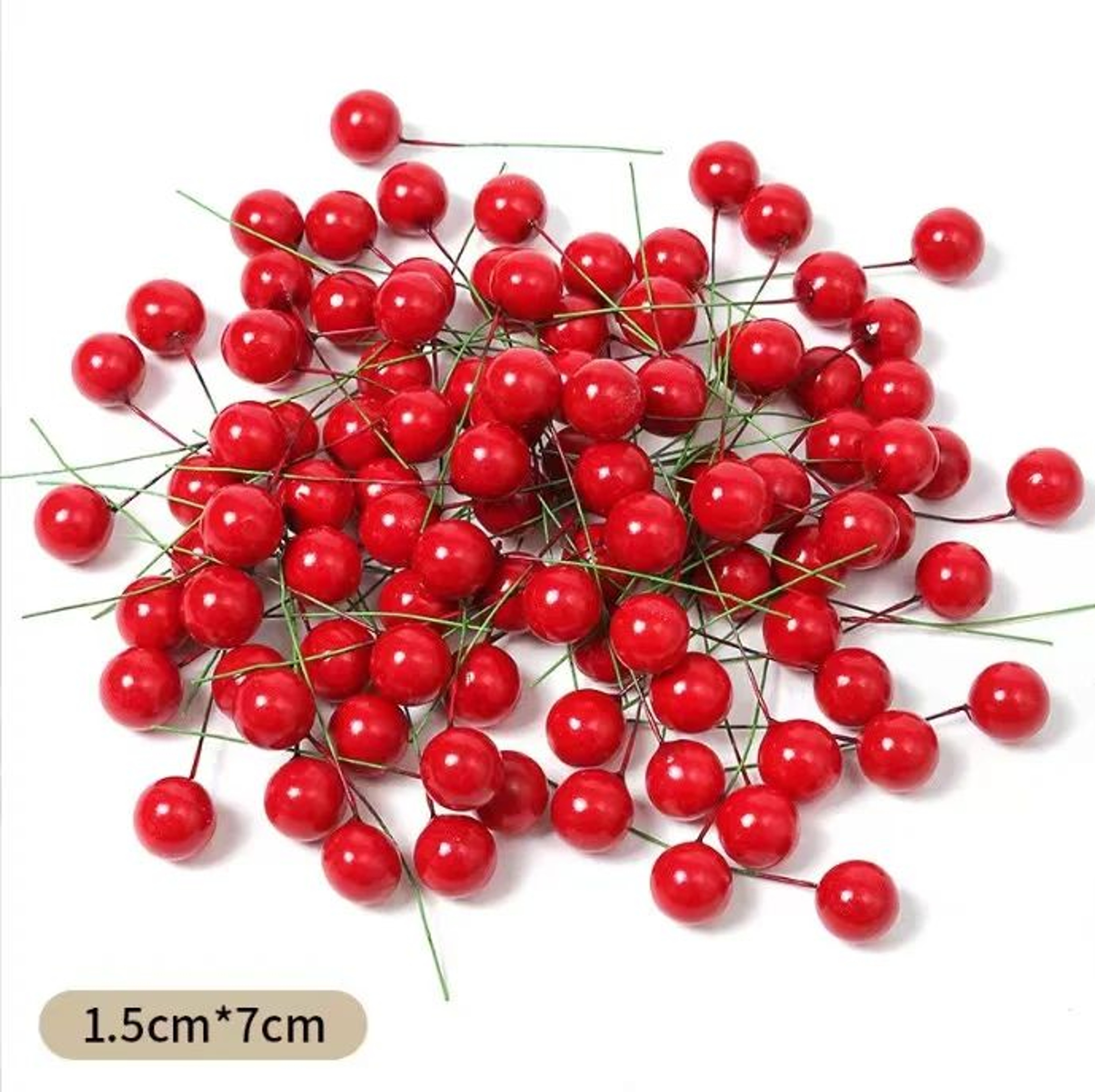 Mini Red Artificial Berry Stems For Christmas Decor 12