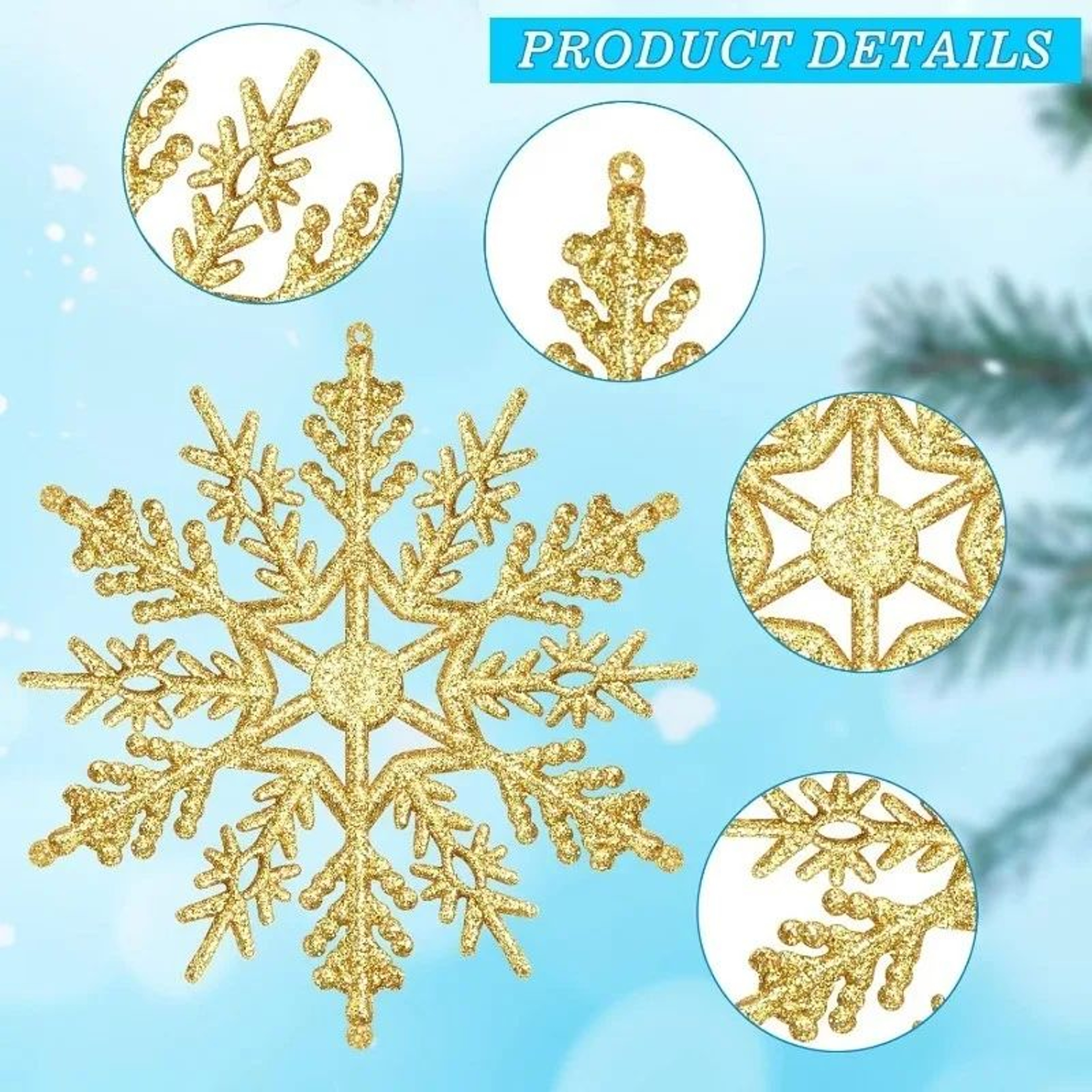 12 Piece Paper Snowflake Christmas Hanging Ornaments 2