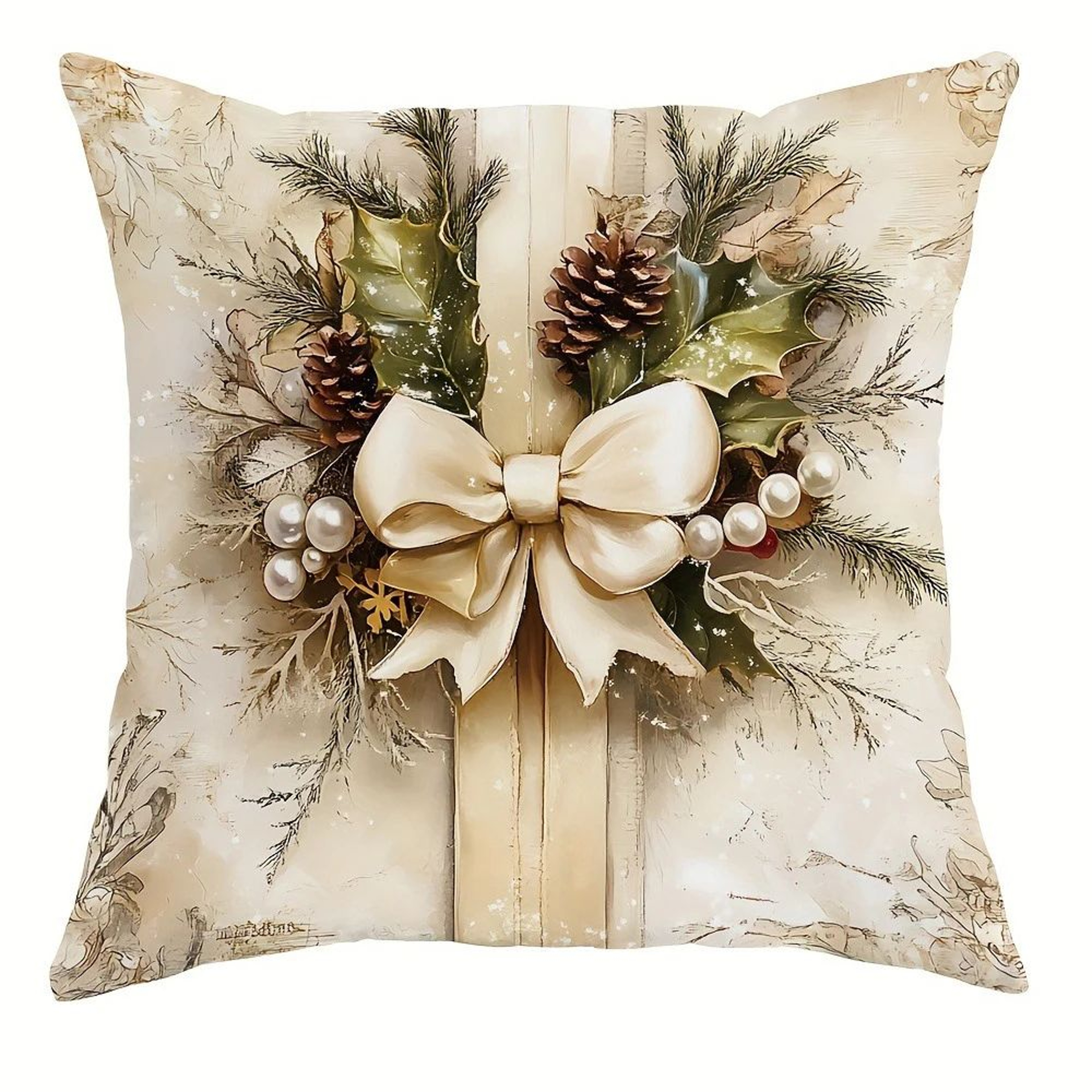 Santa Reindeer Christmas Tree Decorative Pillow Cover 8