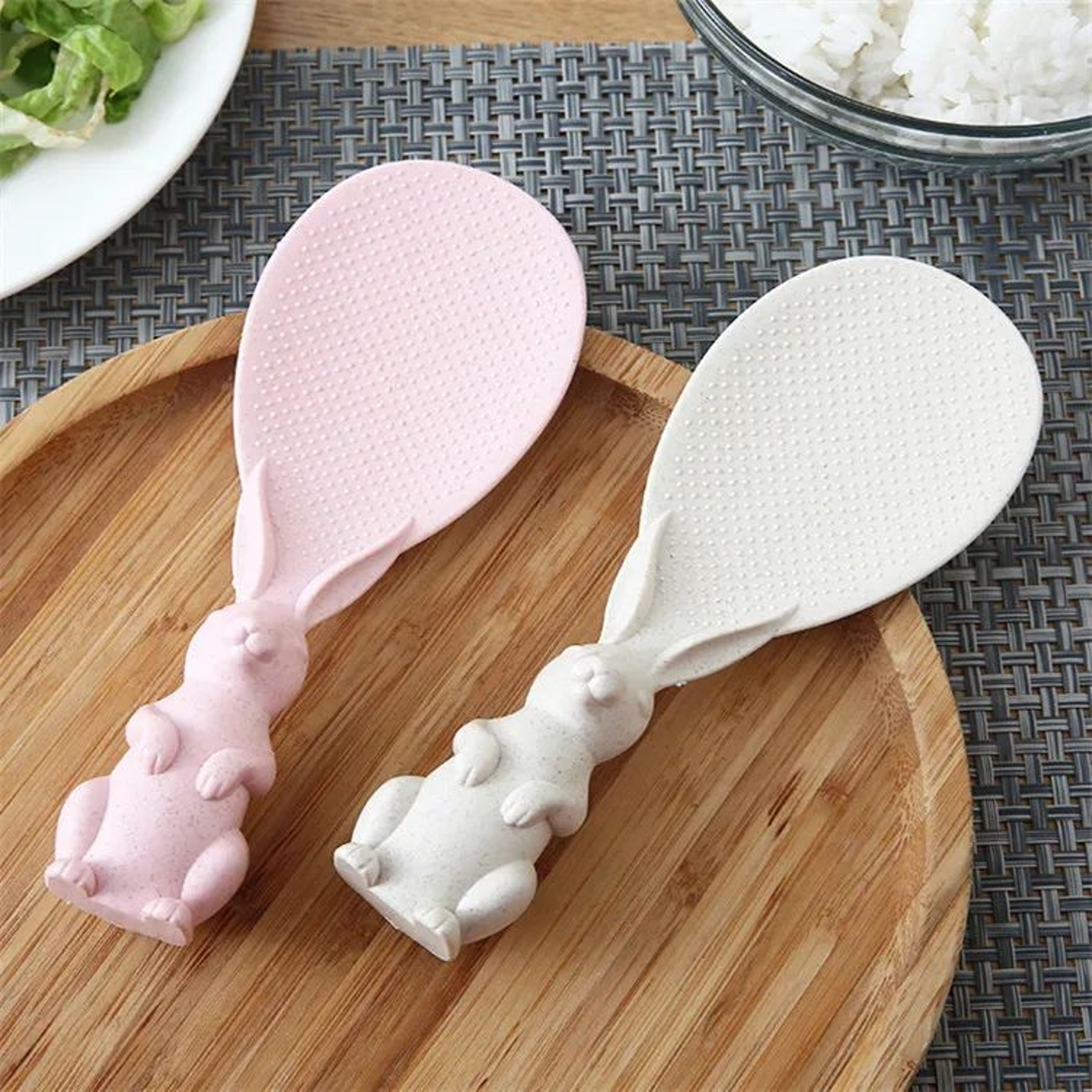 Cute Rabbit Standing Non Stick Rice Spoon For Kitchen 1