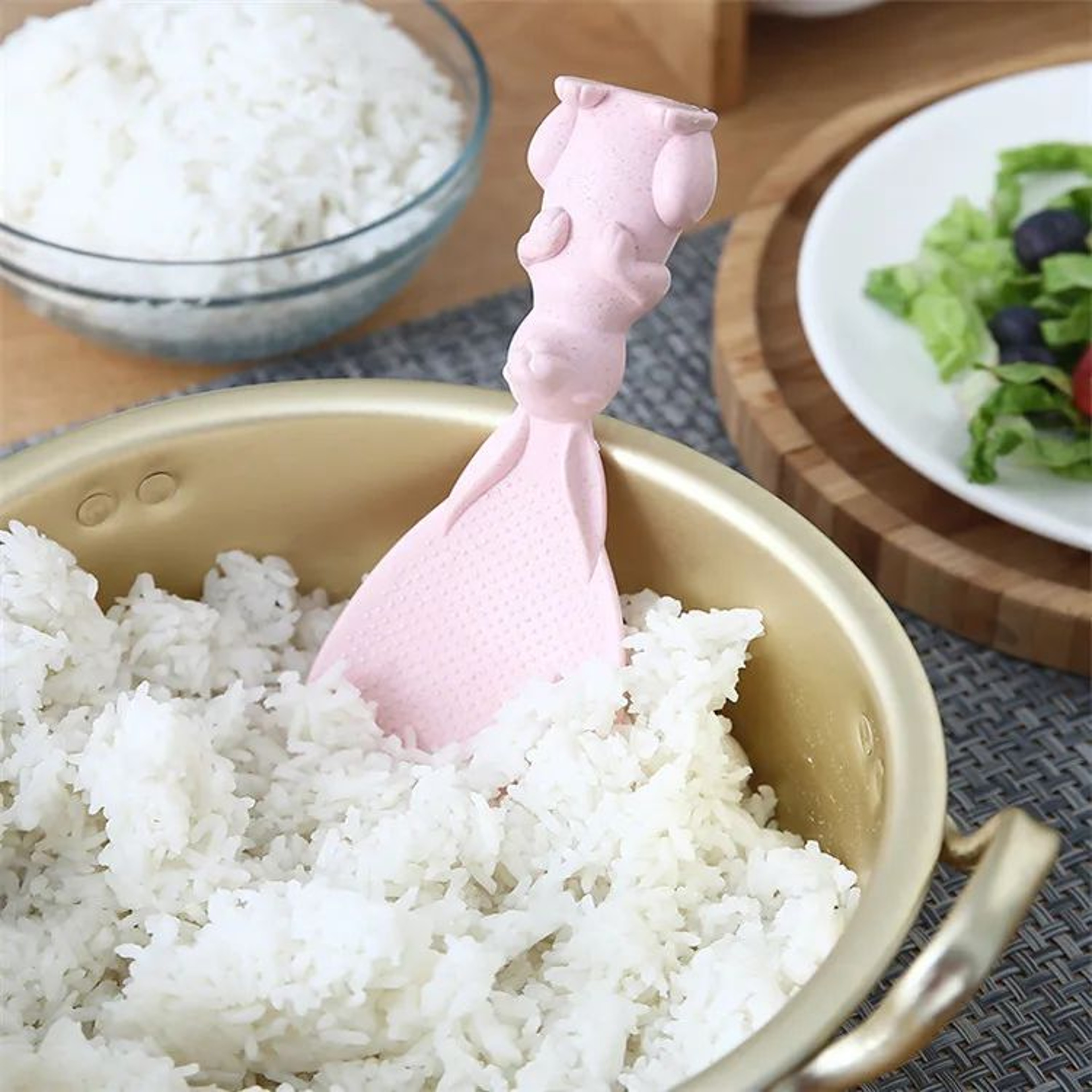 Cute Rabbit Standing Non Stick Rice Spoon For Kitchen 2