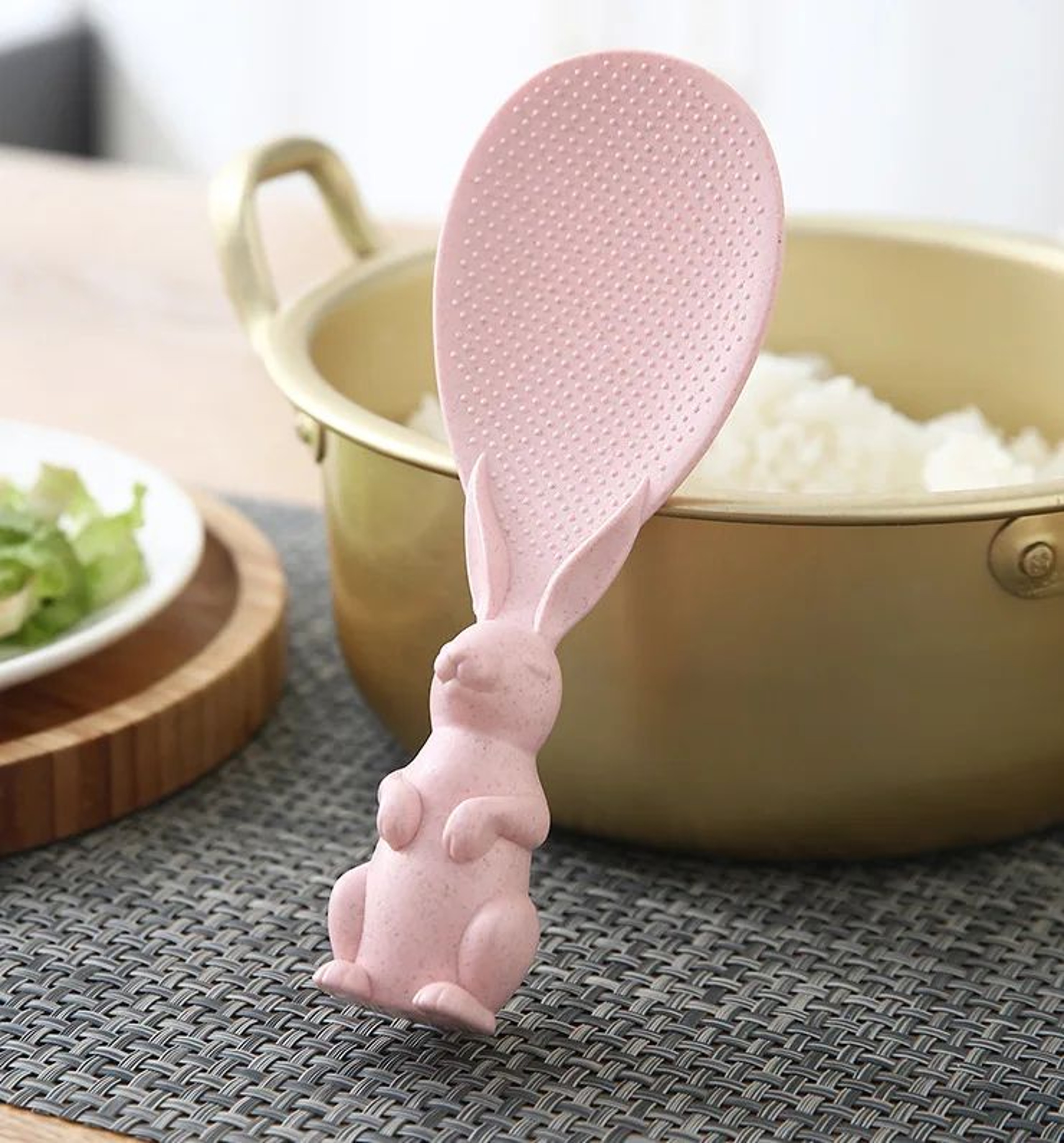 Cute Rabbit Standing Non Stick Rice Spoon For Kitchen 4