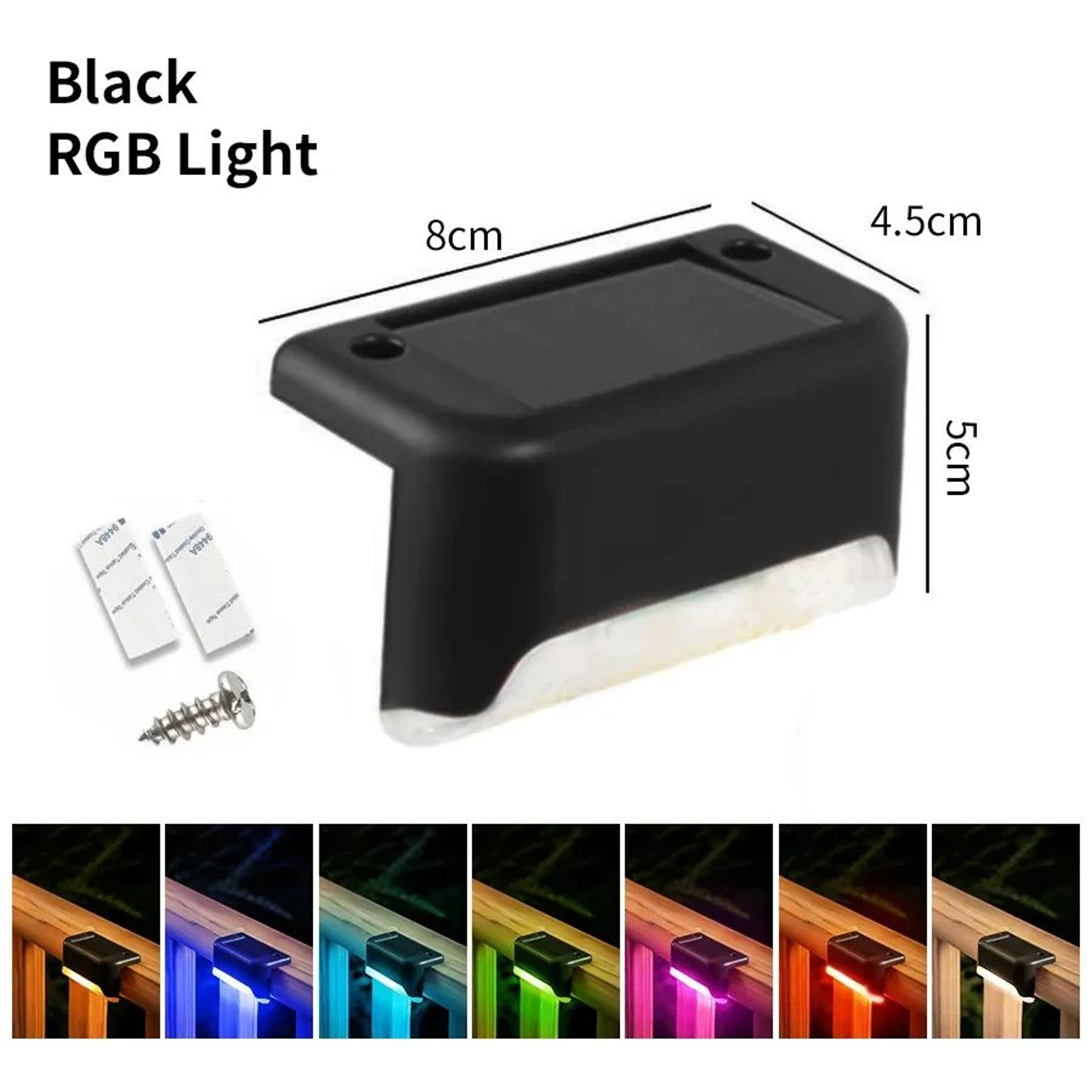 Solar LED Step Lights Waterproof RGB Outdoor Deck And Fence Lamps 11