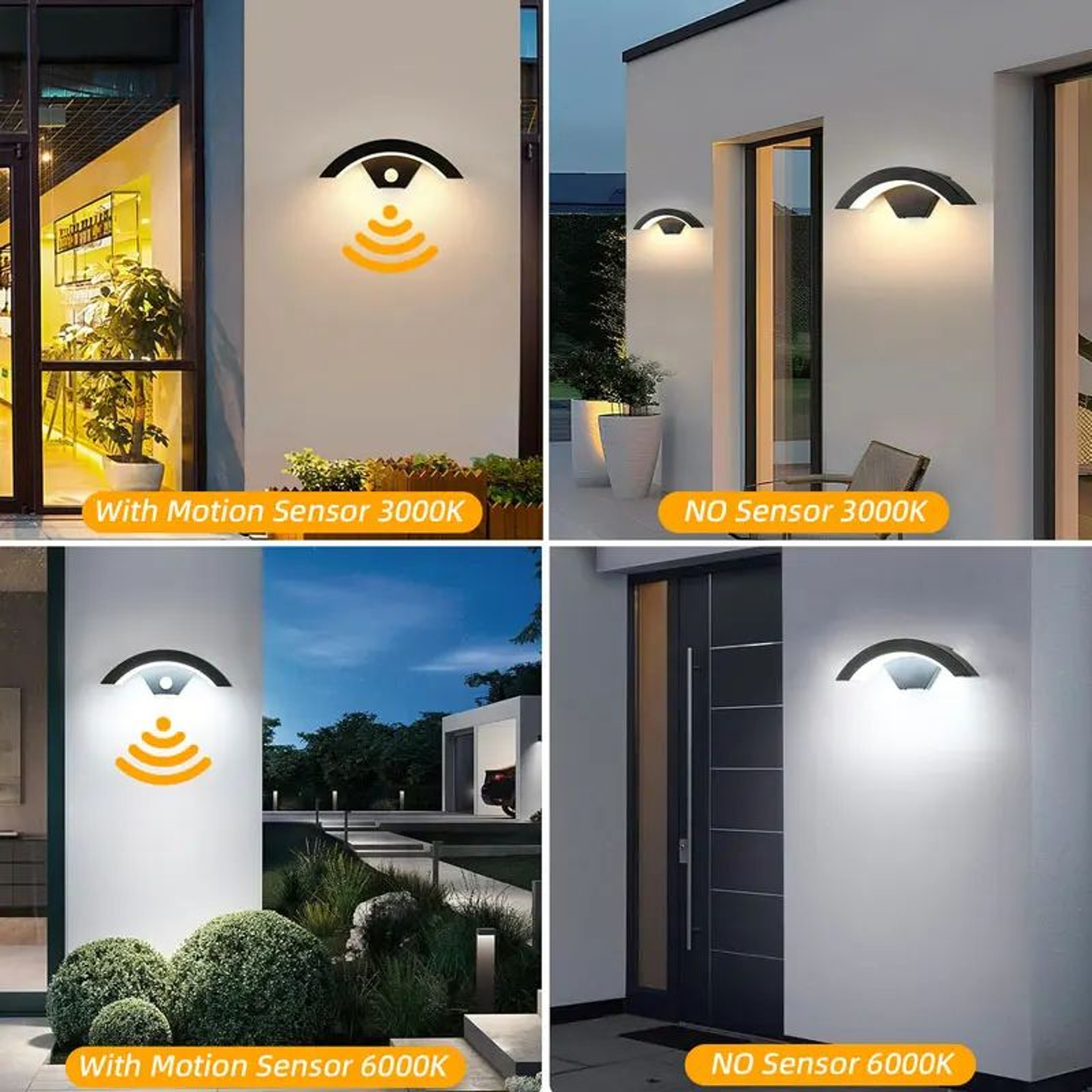 Aluminum LED Motion Sensor Wall Light Waterproof Outdoor Lamp 5