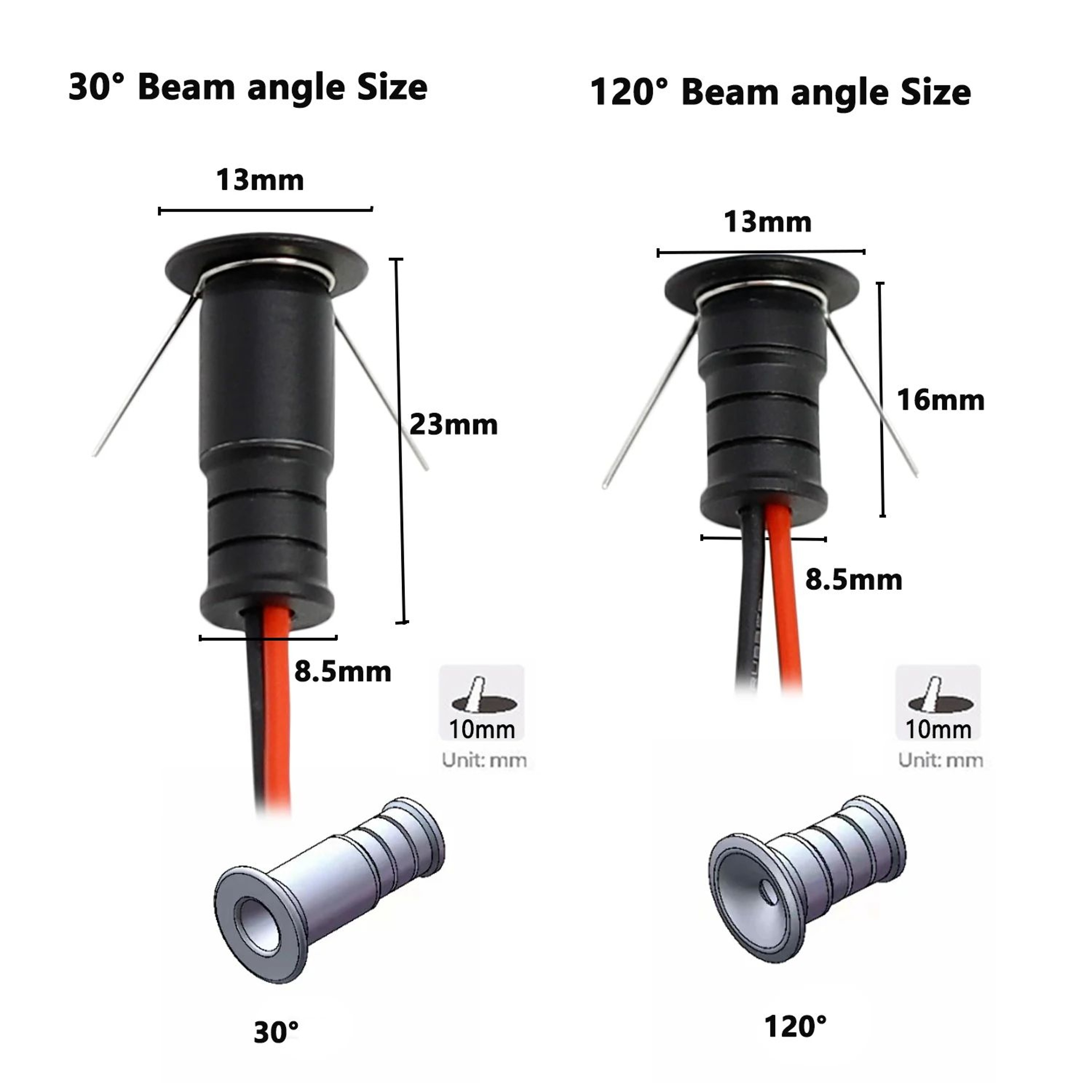 10mm Mini LED Downlight IP65 12V Ambient Spotlight 3