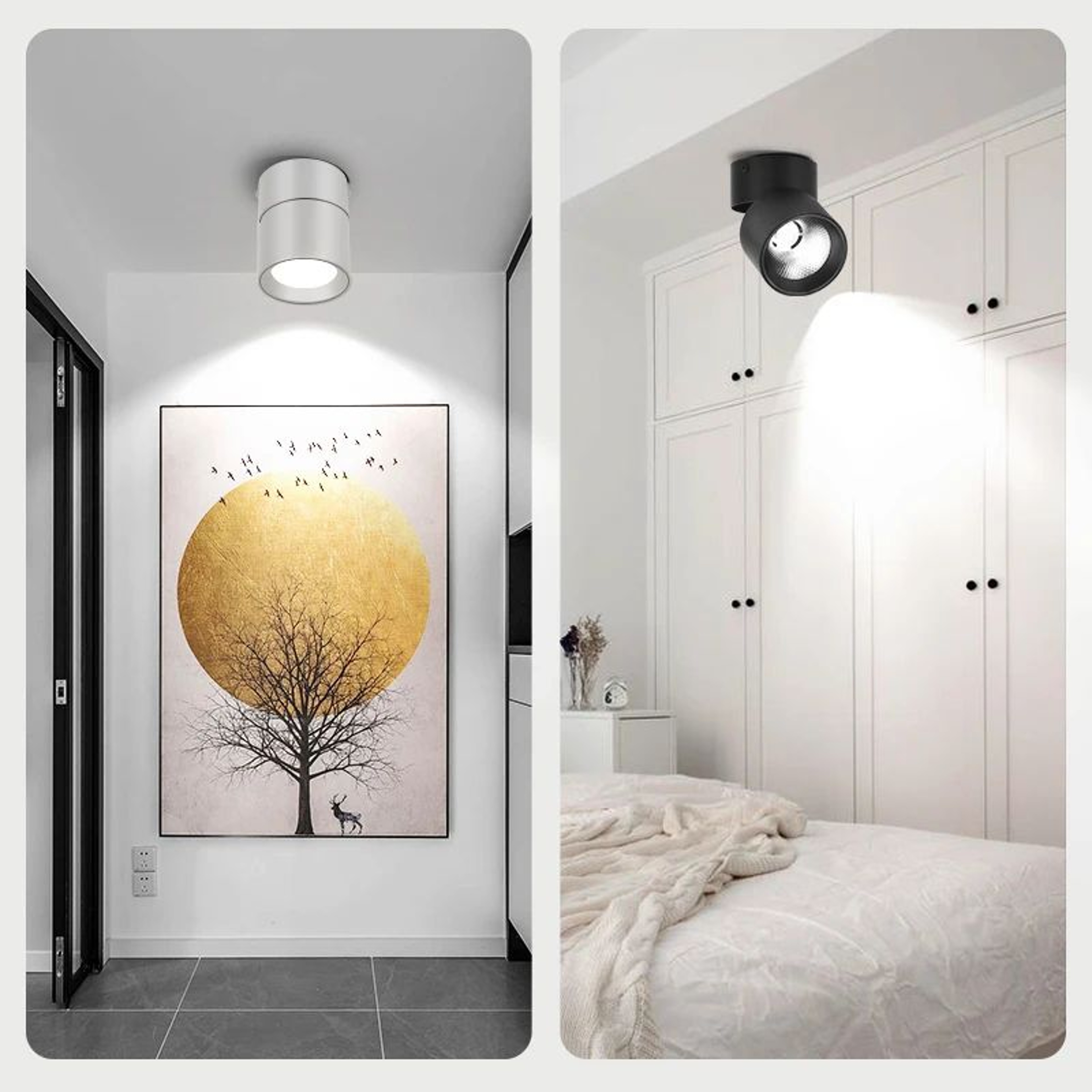 Foldable LED Ceiling Spotlight 3 Color Indoor Downlight 4