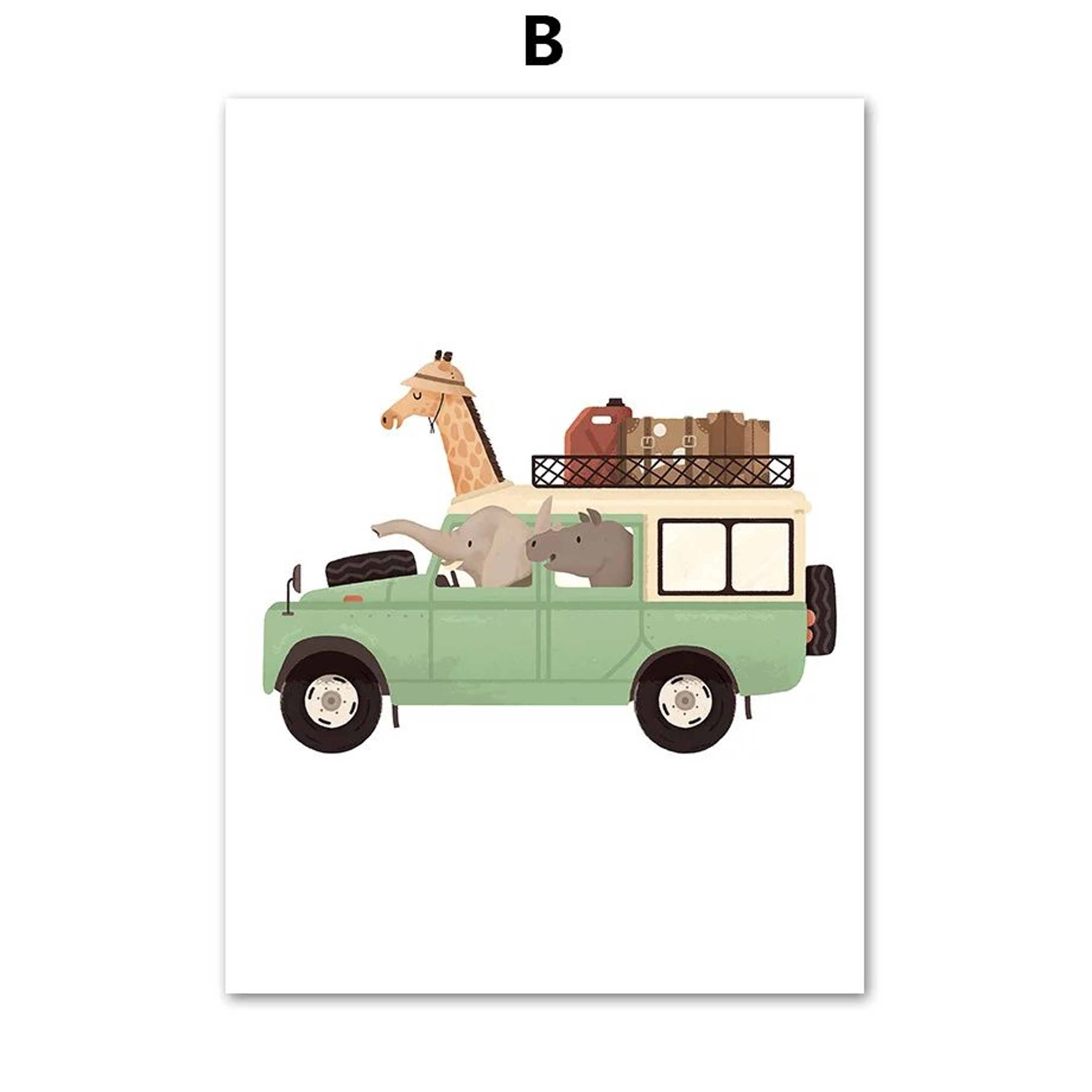 Playful Safari Animal Canvas Wall Art For Nursery And Kids Rooms 6