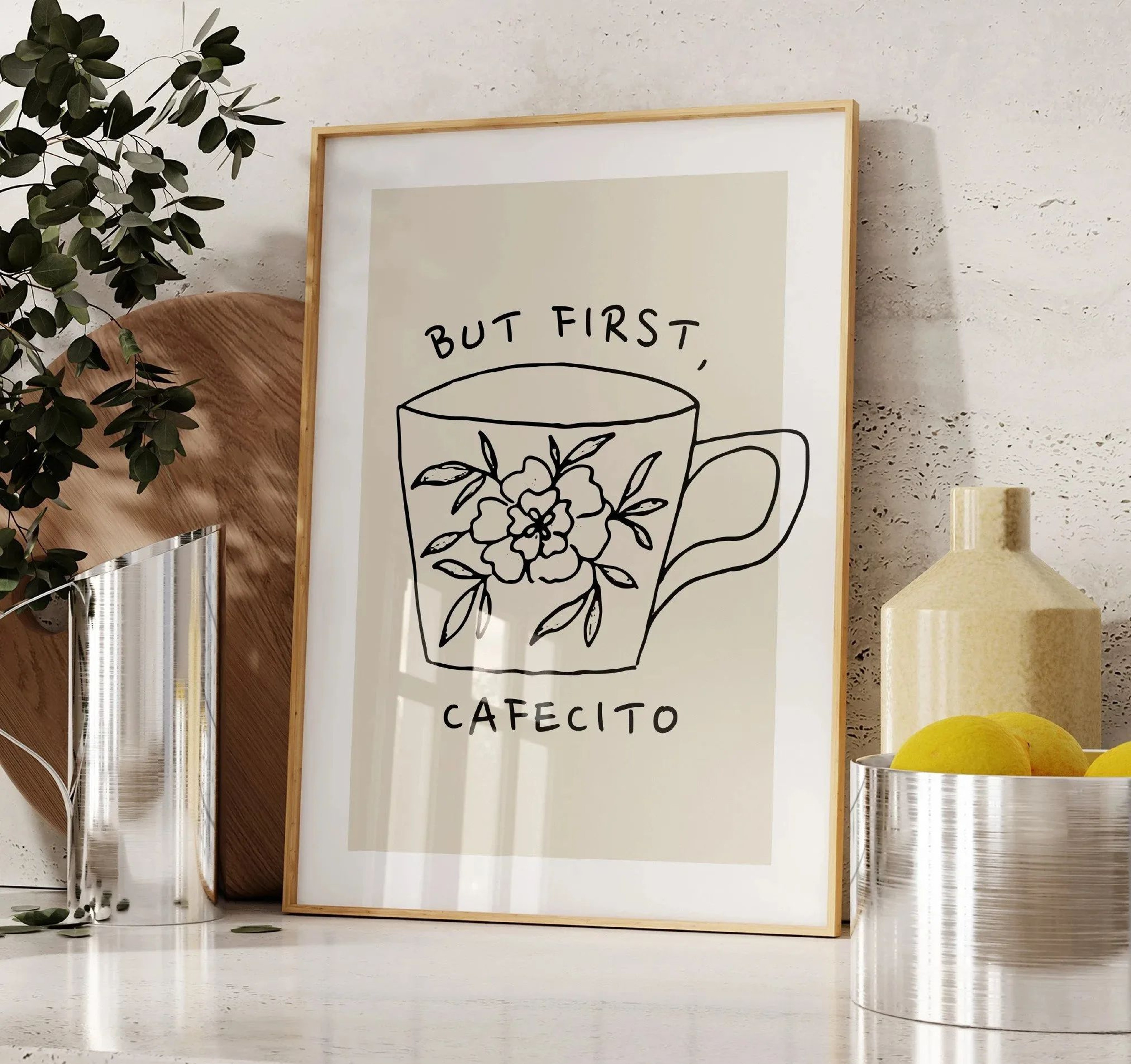 But First Cafecito Minimalist Canvas Wall Art For Kitchen And Cafe Decor 12