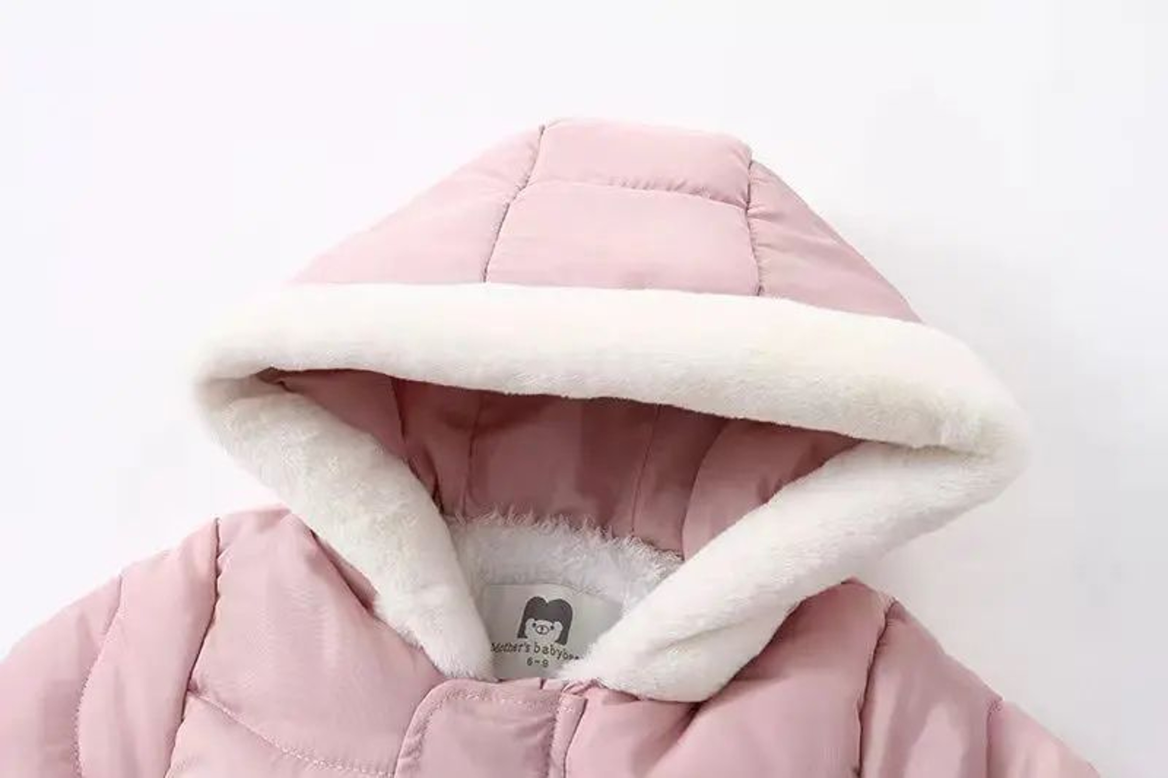 Baby Winter Jumpsuit With Cartoon Bear Design And Plush Lining 2