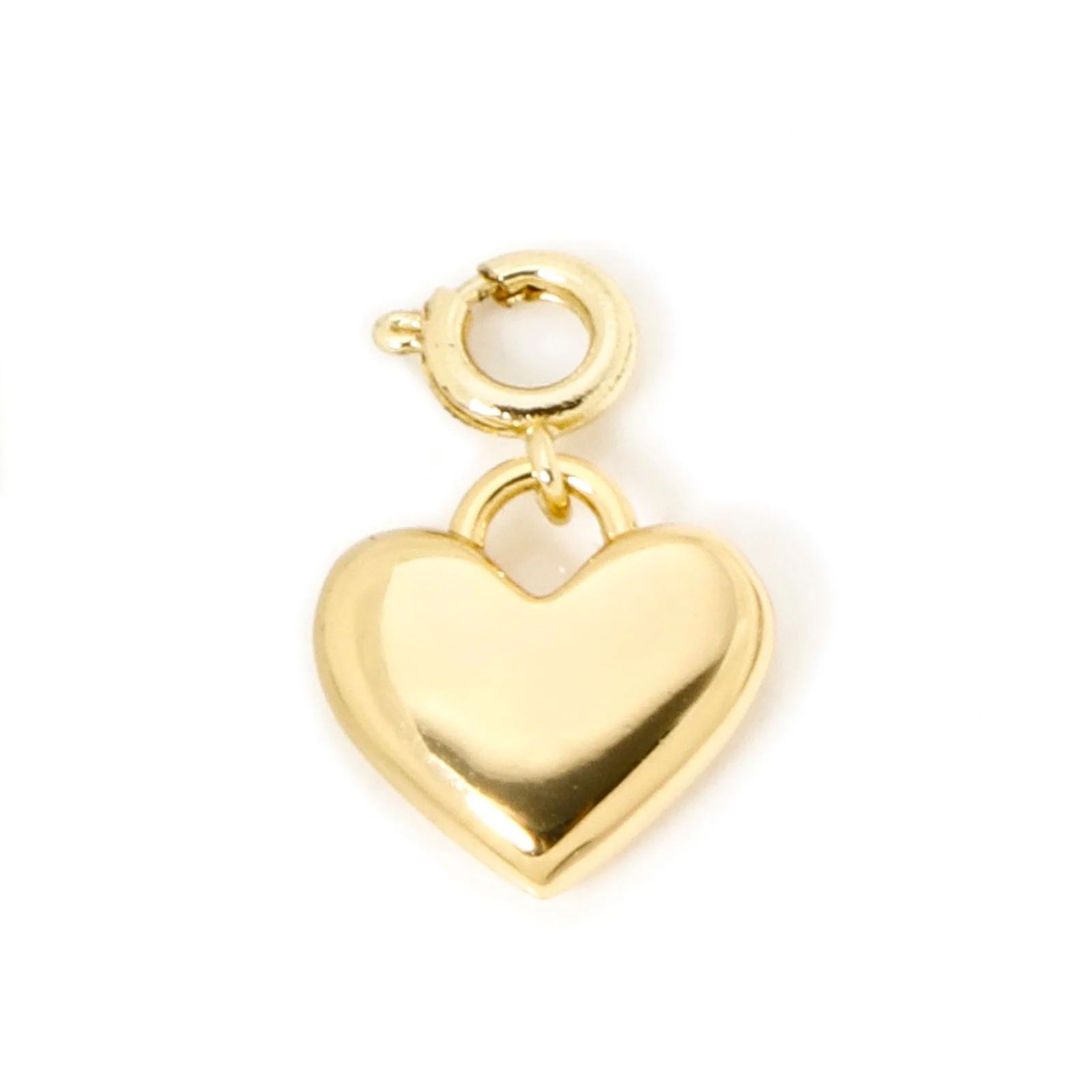 18K Gold Plated Brass Heart Or Horseshoe Charm With Spring Ring Clasp 8