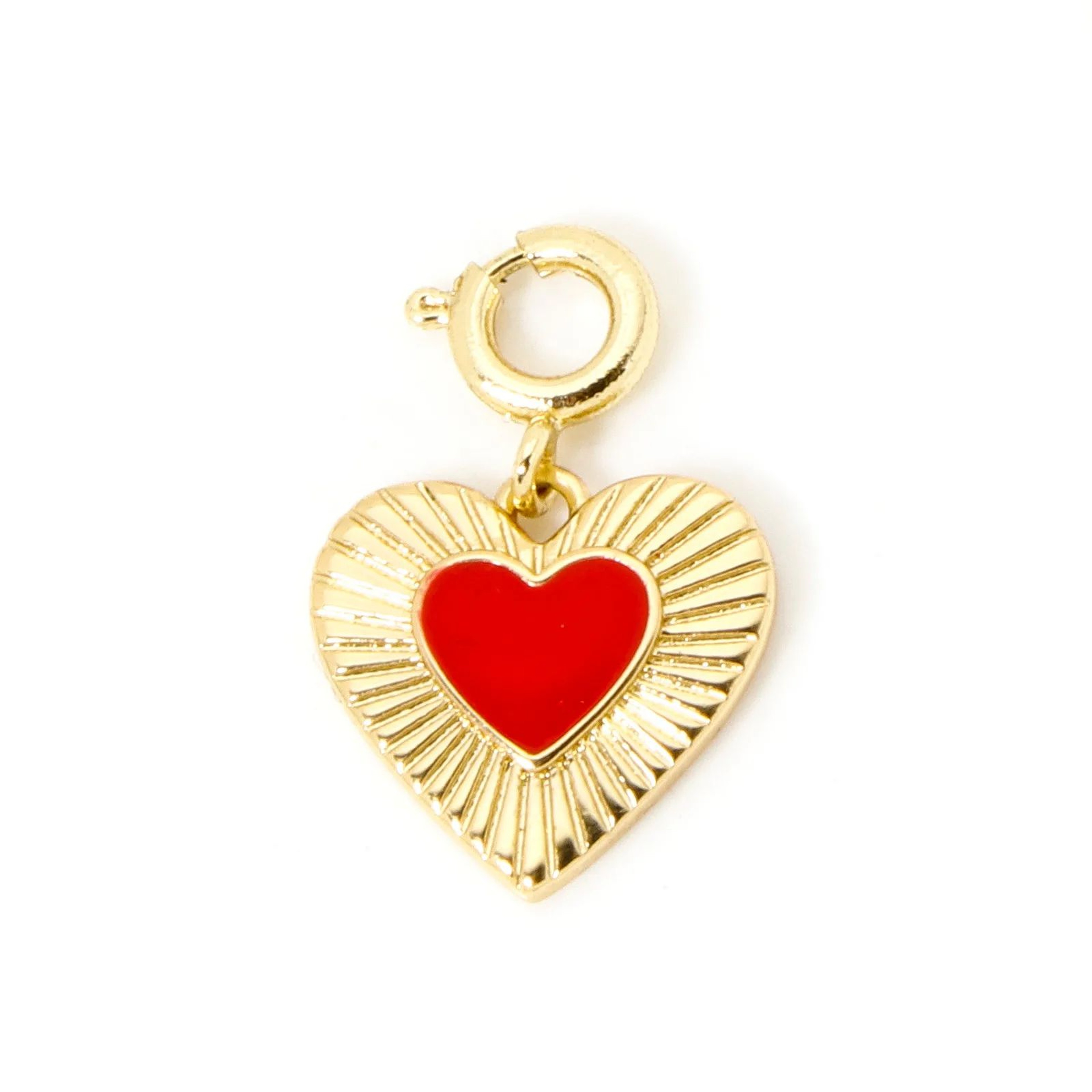 18K Gold Plated Brass Heart Or Horseshoe Charm With Spring Ring Clasp 12