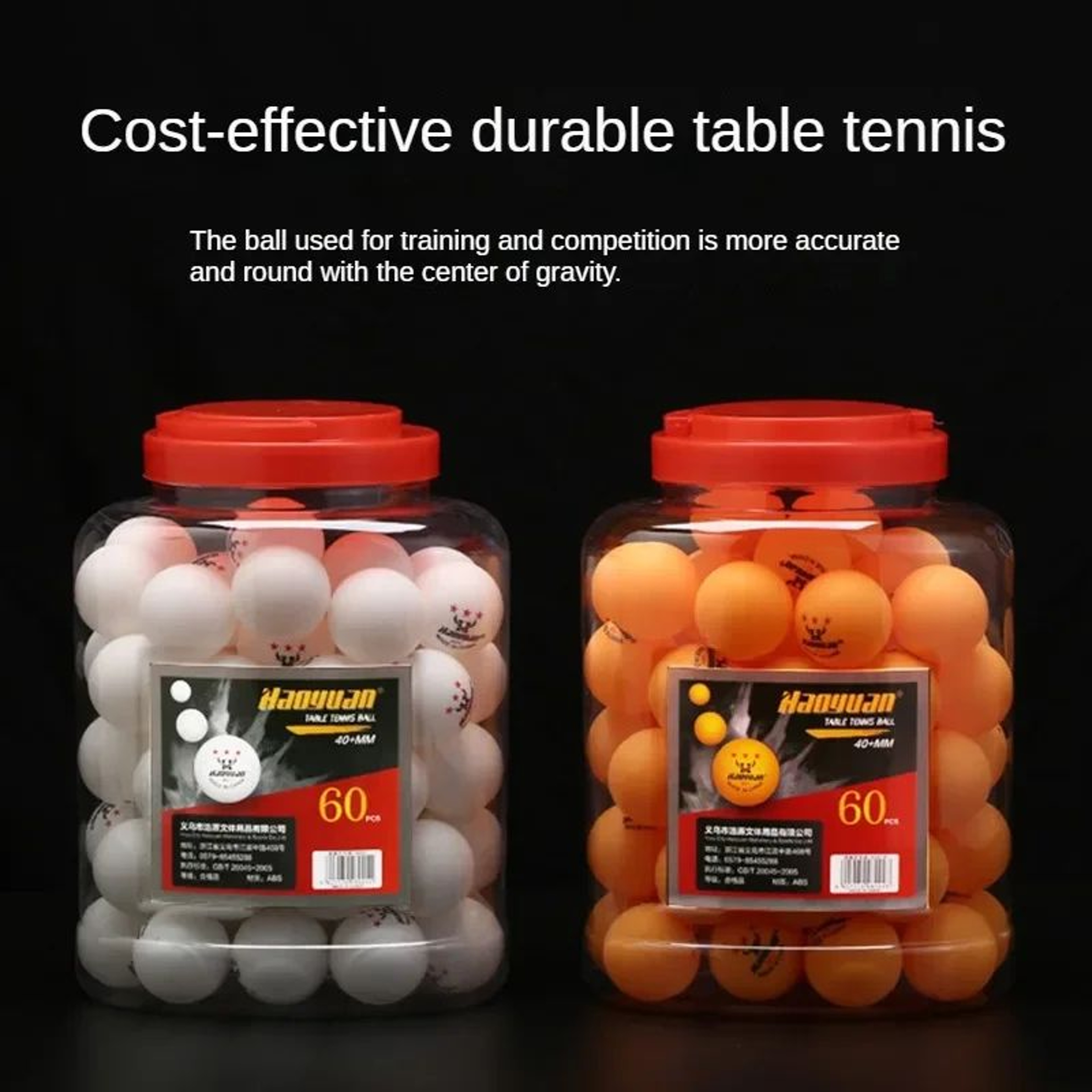 60pcs 3 Star ABS Table Tennis Balls For Training And Match Practice 0