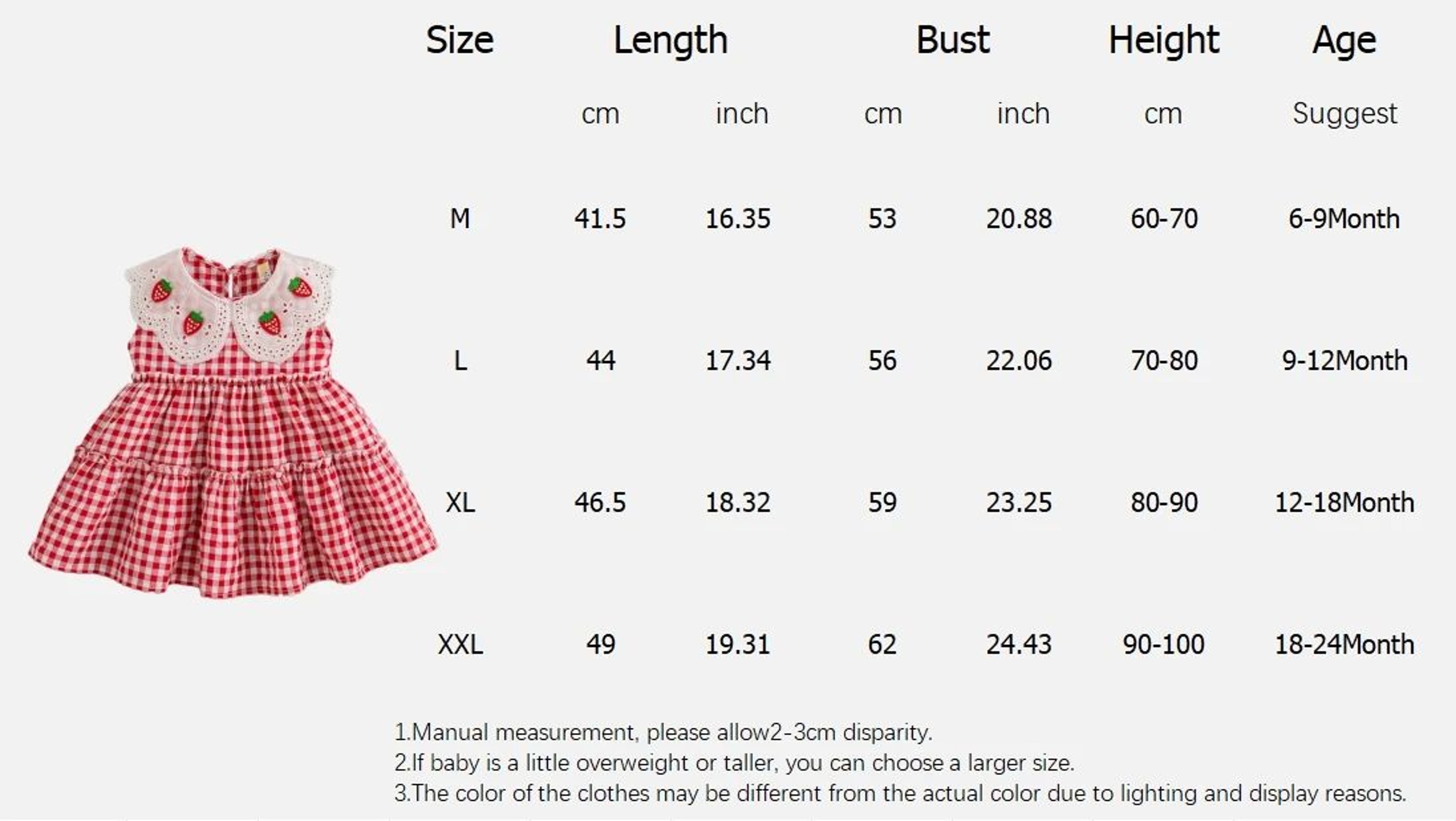 Toddler Girl Red Check Dress with Strawberry Embroidery – view 5