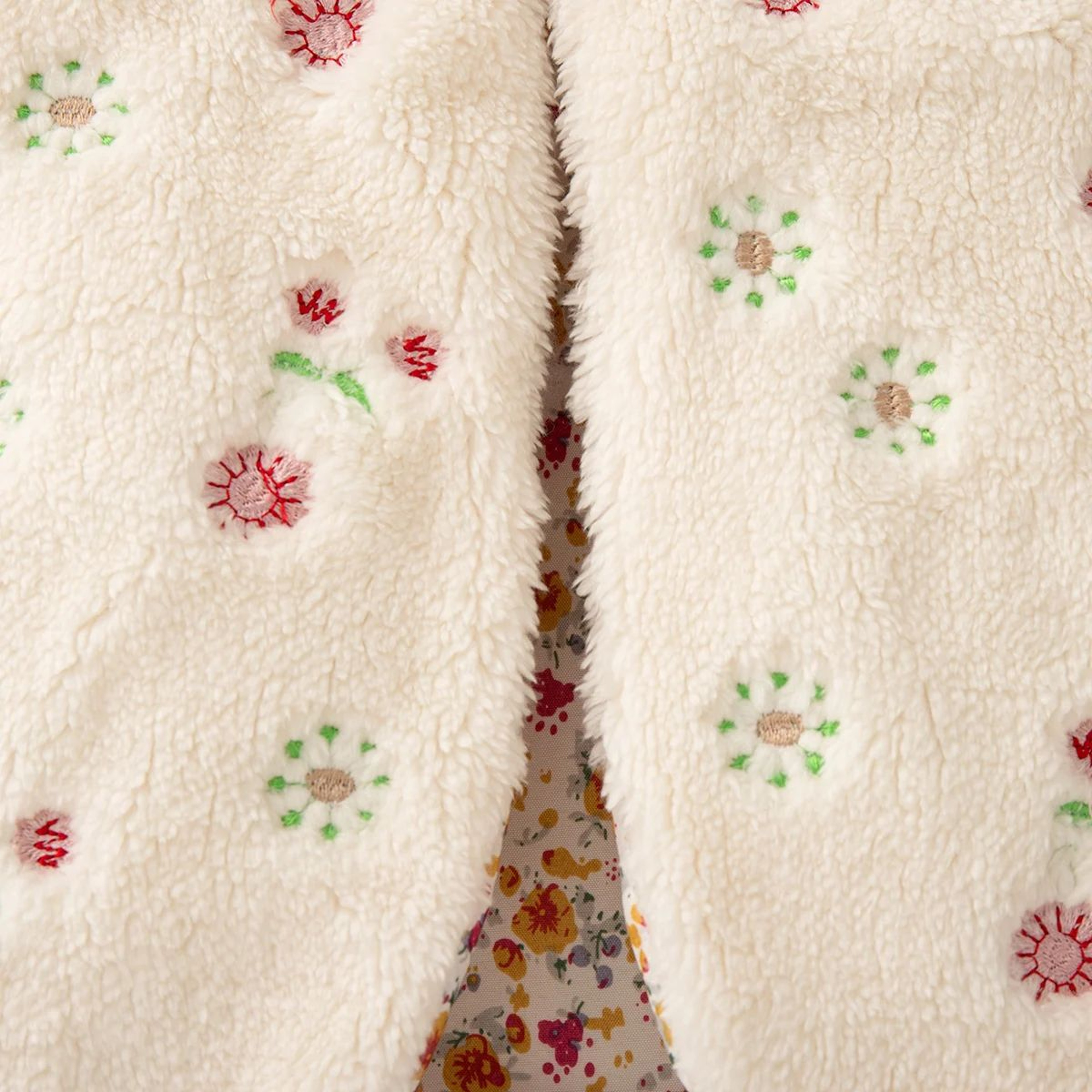 Baby Girls Warm Floral Embroidered Winter Vest 3