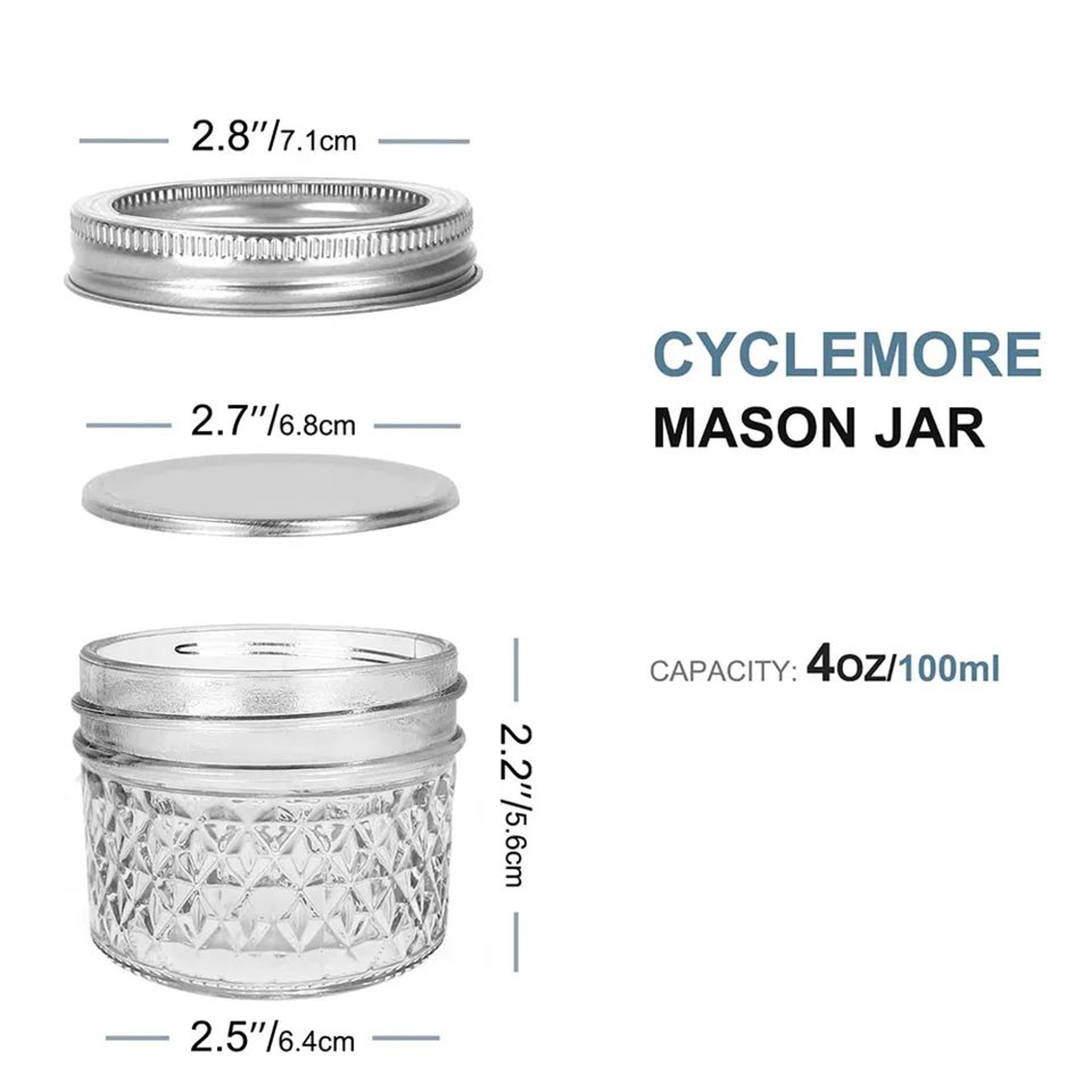 Mini Mason Glass Jars 4oz With Separable Lids For Storage And Favors 1