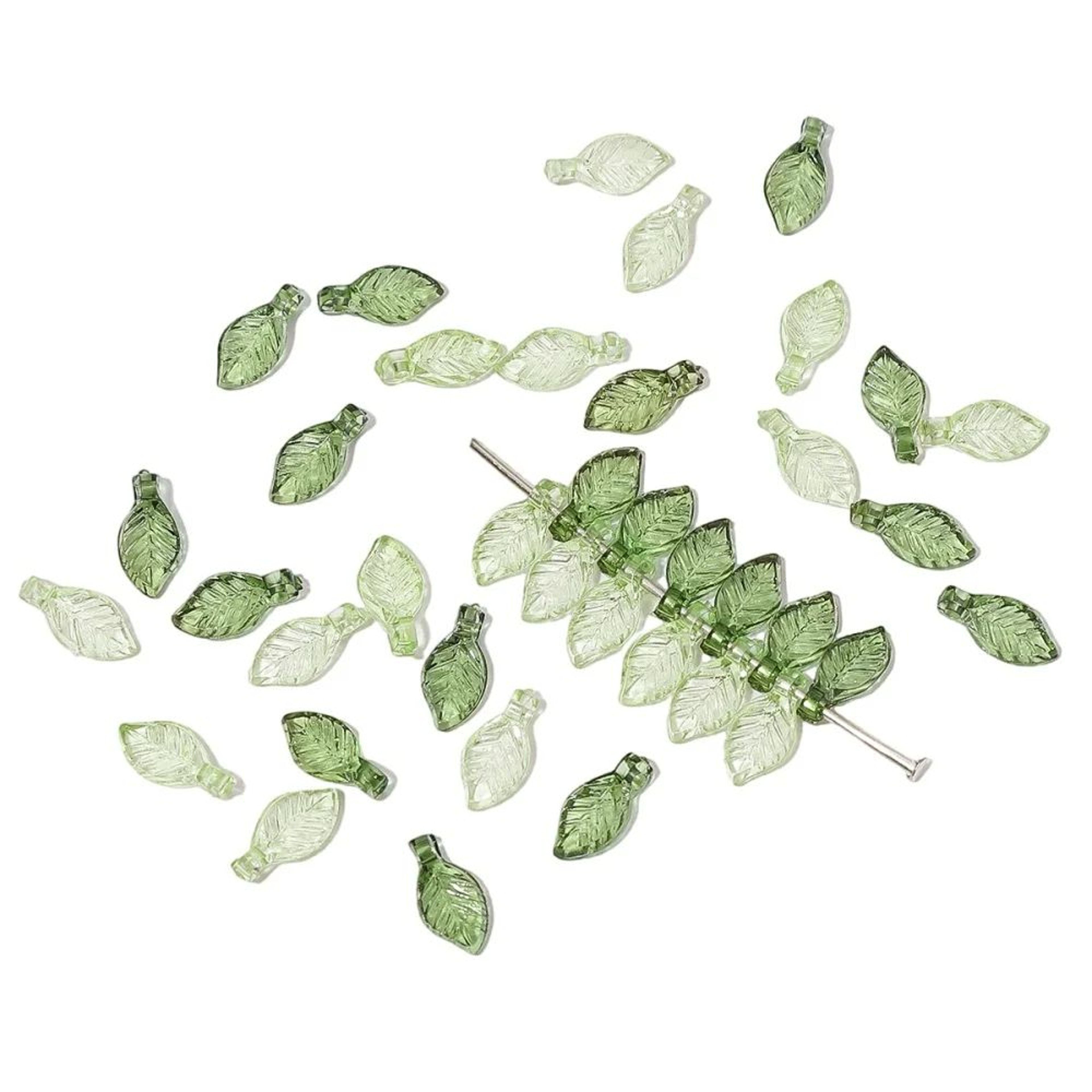 50pcs Mini Acrylic Leaf Beads For DIY Jewelry Making 1
