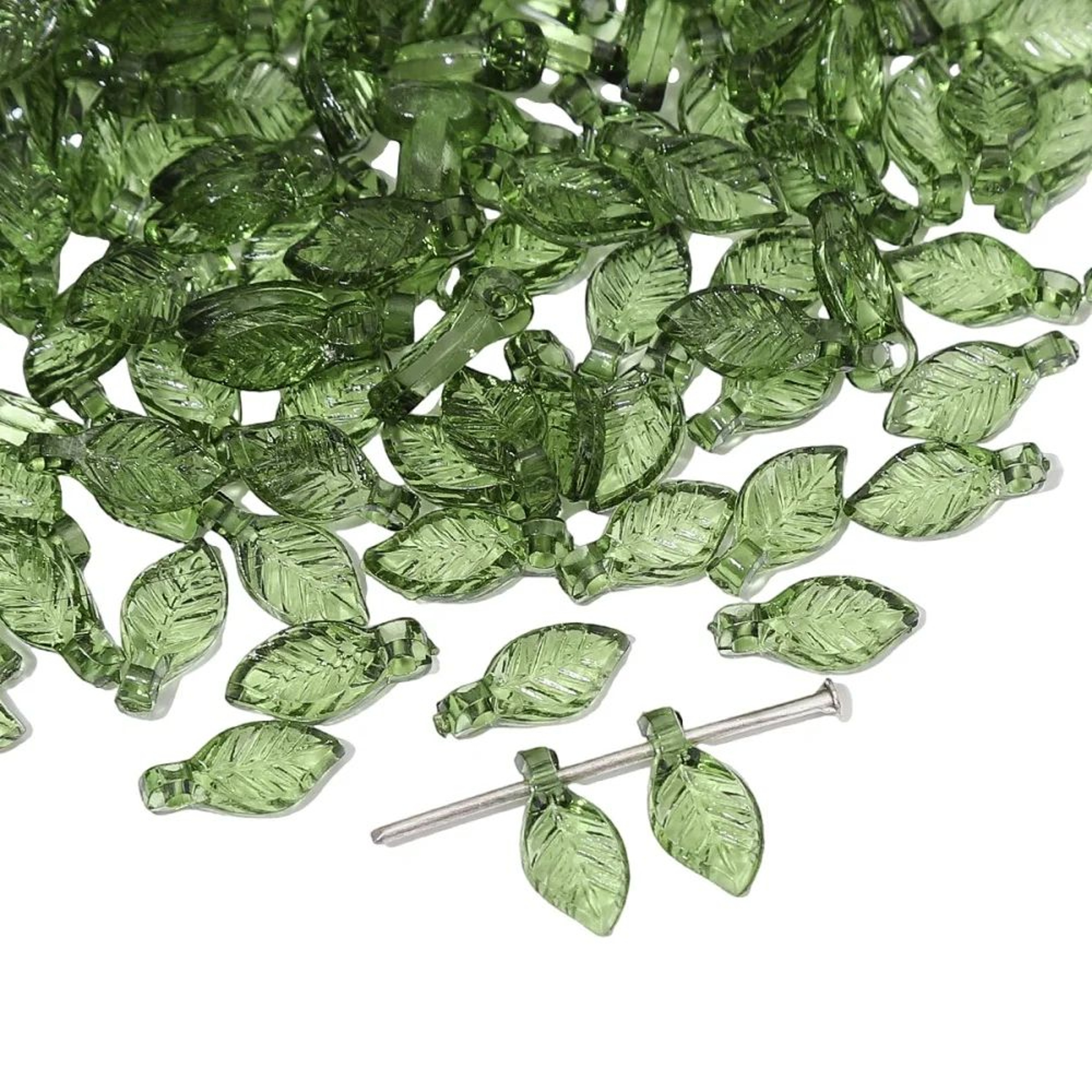 50pcs Mini Acrylic Leaf Beads For DIY Jewelry Making 6