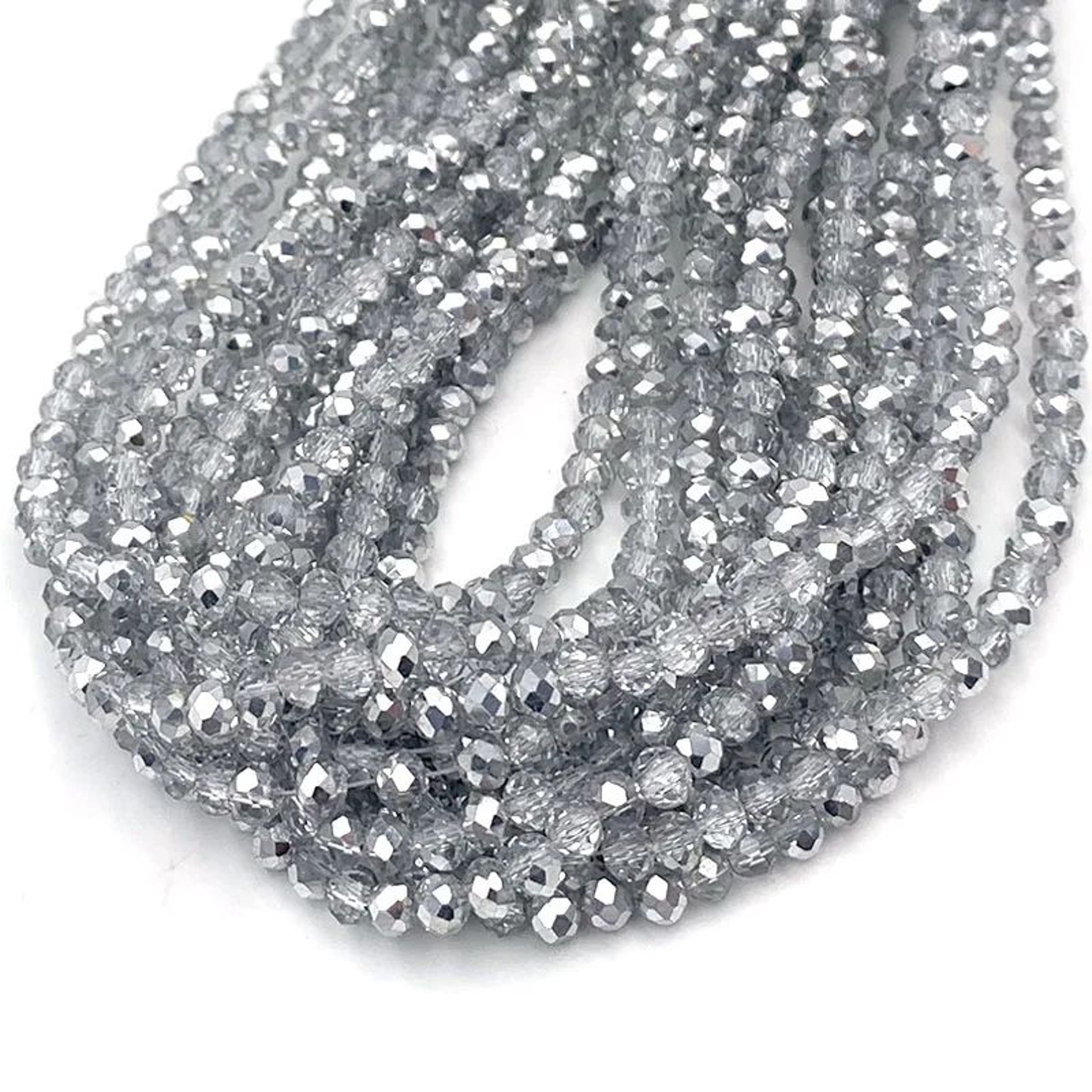 Faceted Glass Rondelle Spacer Beads For DIY Jewelry Making 4