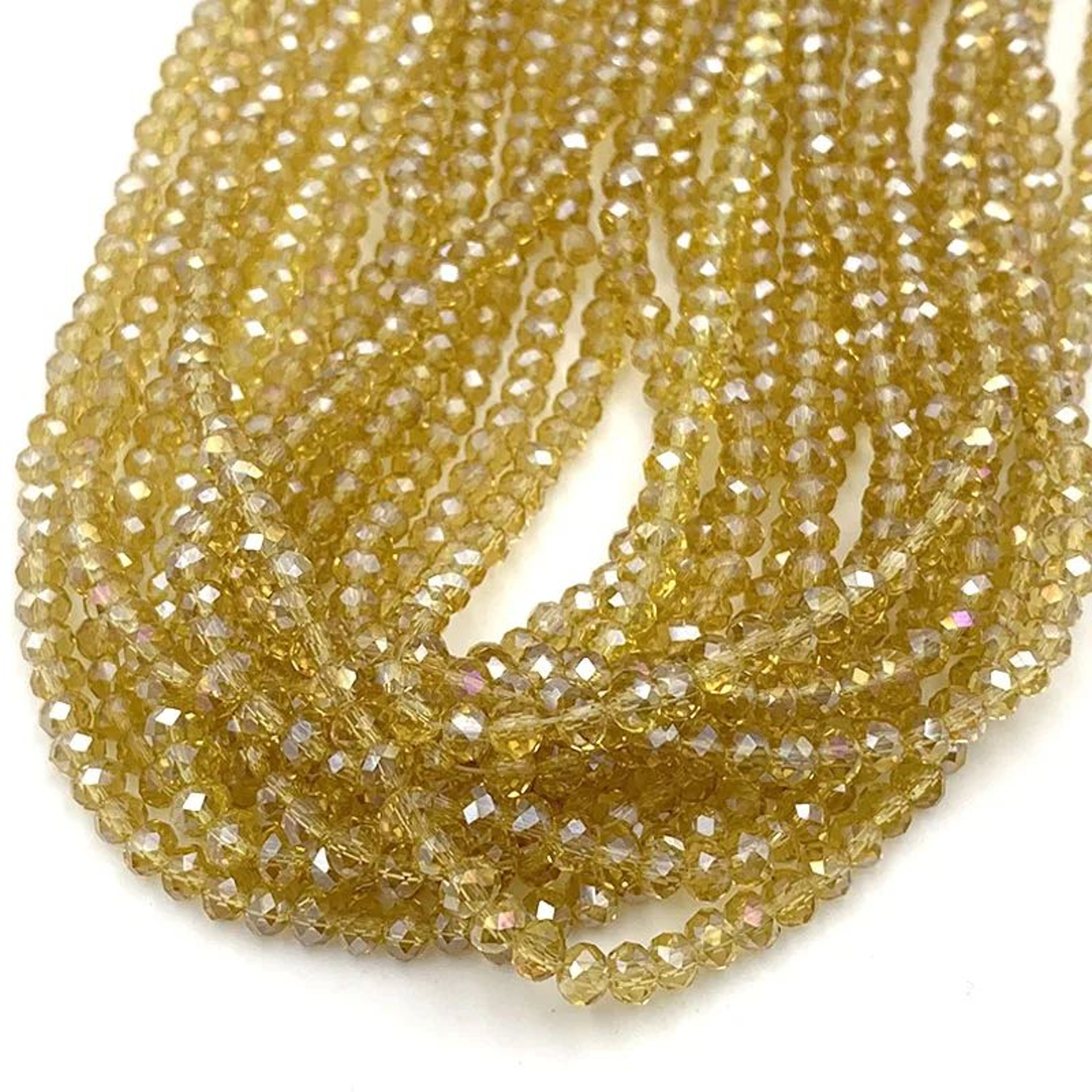 Faceted Glass Rondelle Spacer Beads For DIY Jewelry Making 29