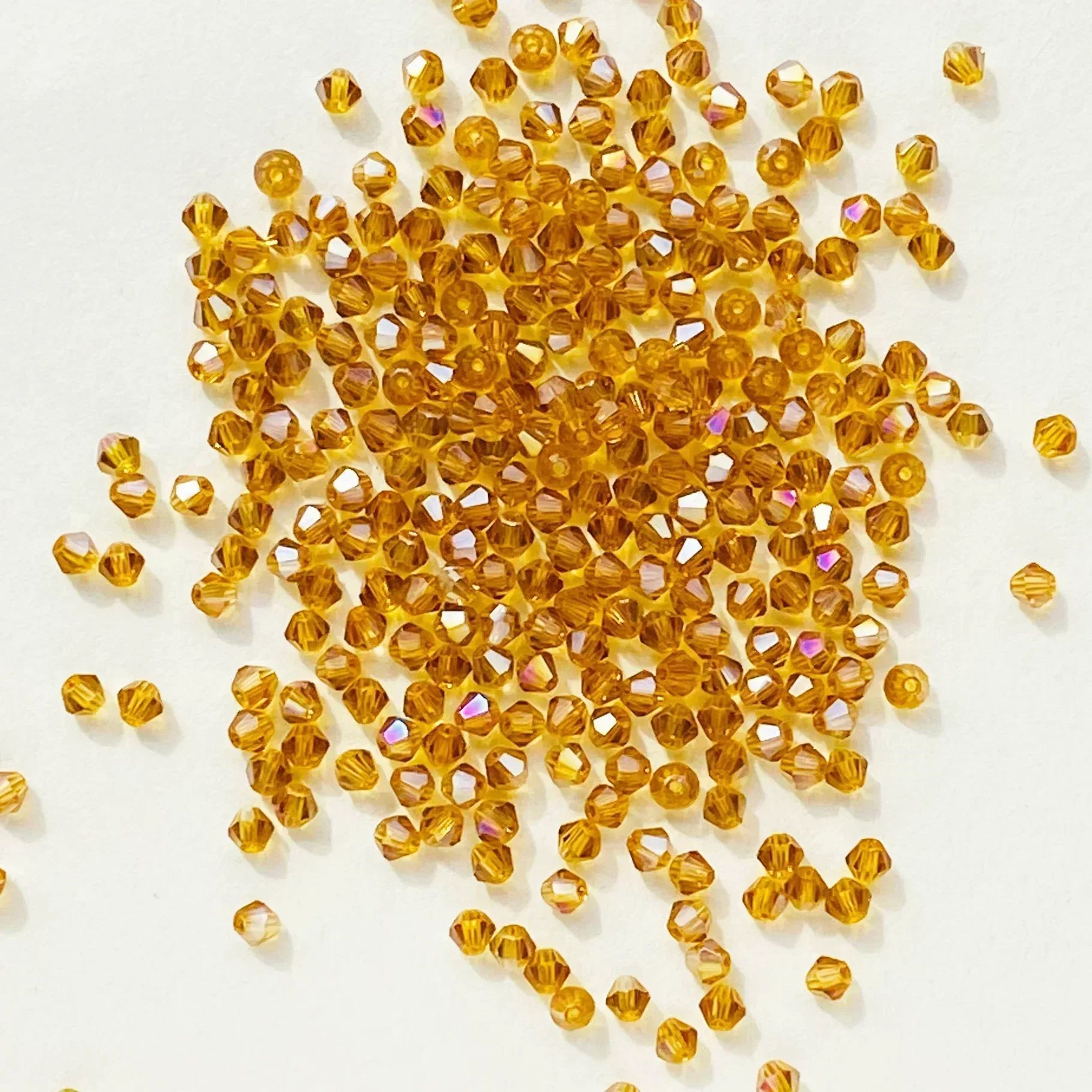 100pcs 4mm Shiny Faceted Bicone Crystal Beads For DIY Jewelry 16