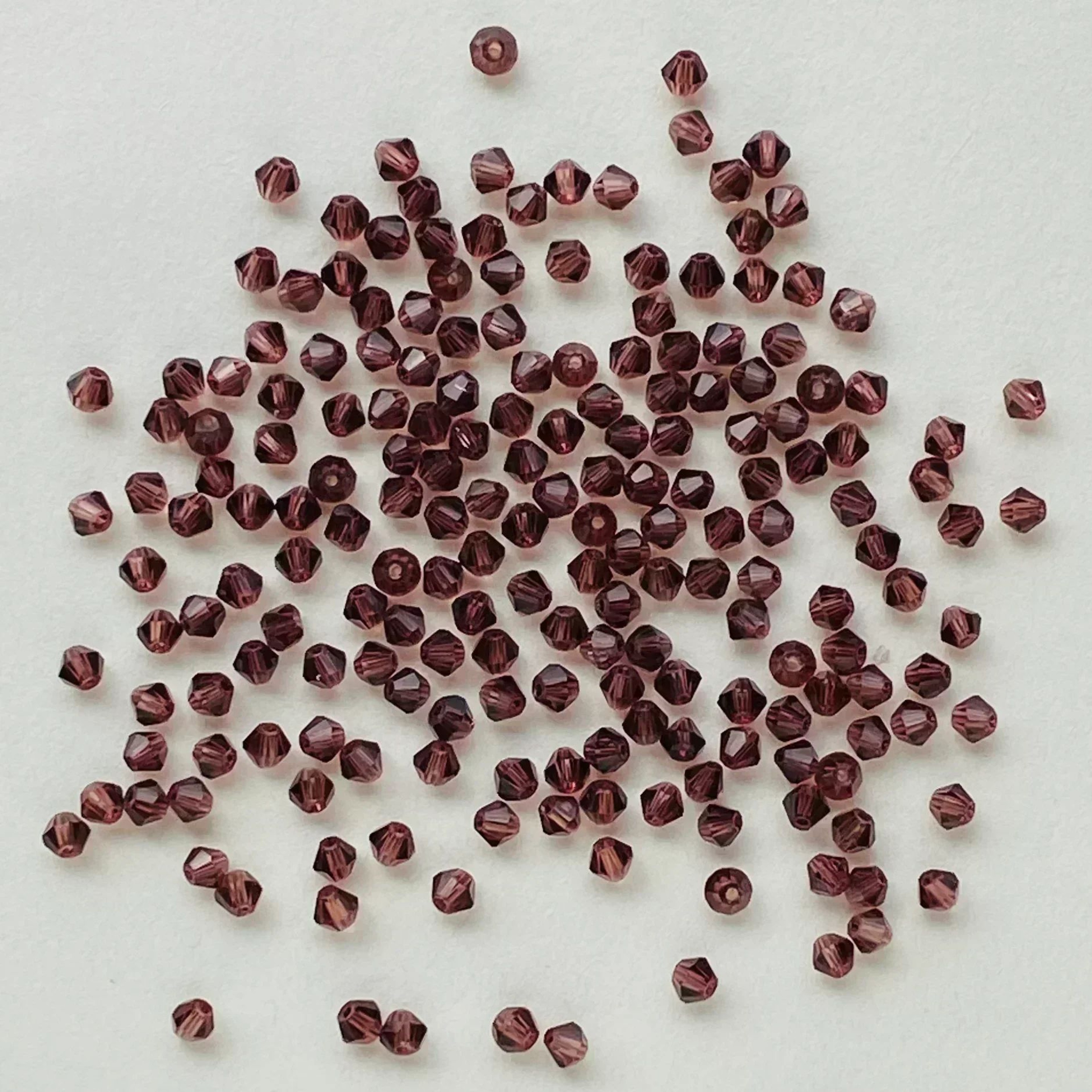 100pcs 4mm Shiny Faceted Bicone Crystal Beads For DIY Jewelry 22