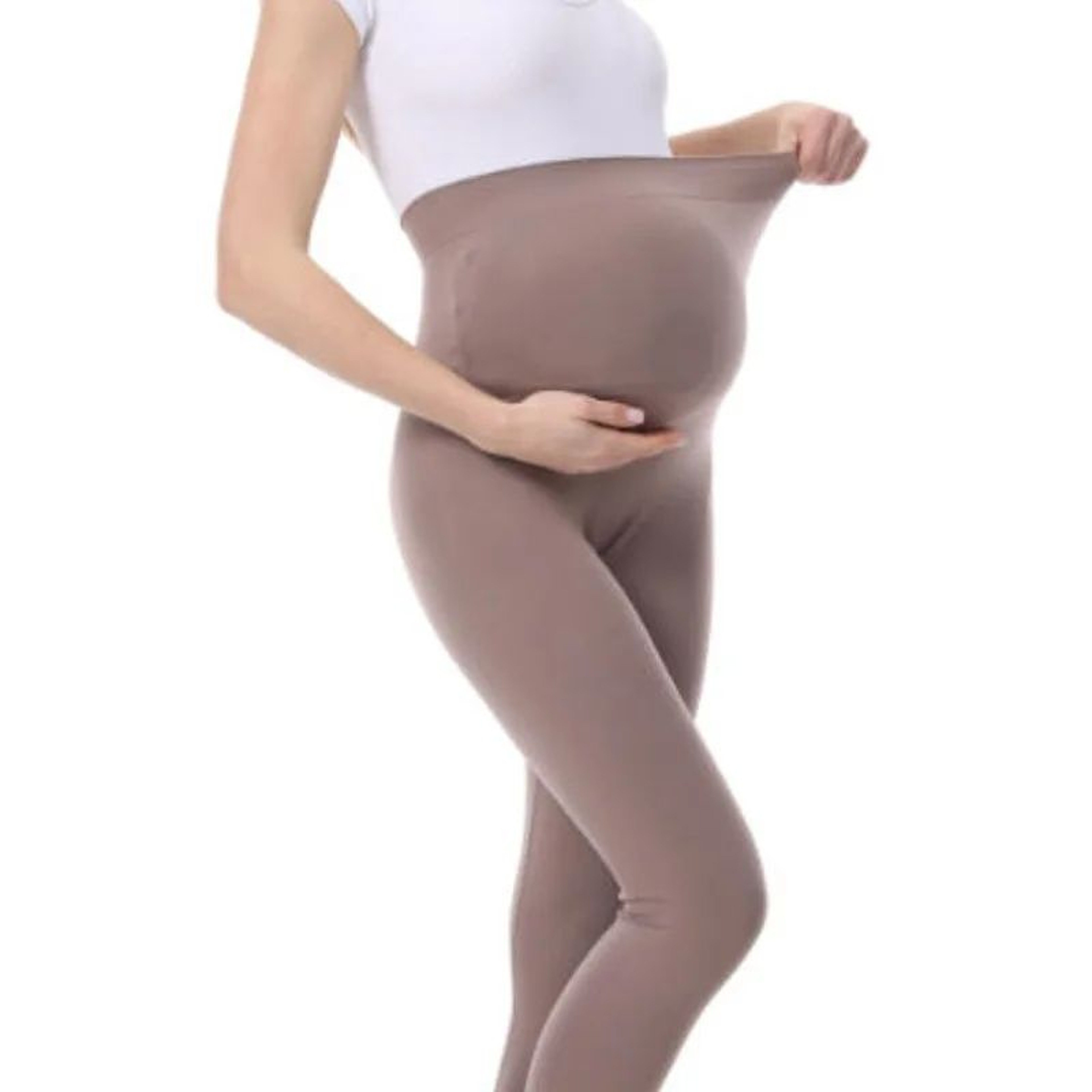 High Waist Knitted Maternity Leggings With Belly Support 2