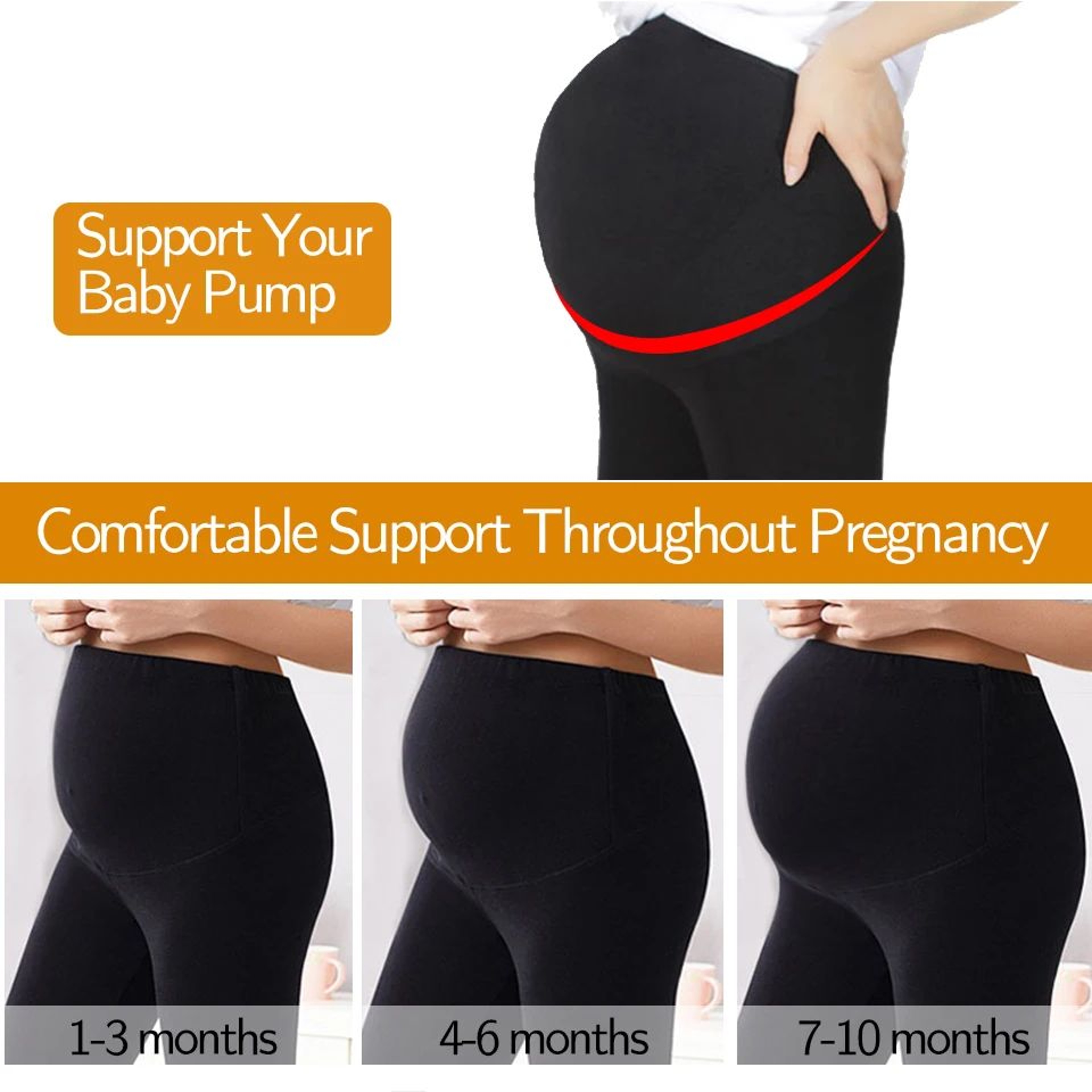 High Waist Knitted Maternity Leggings With Belly Support 3