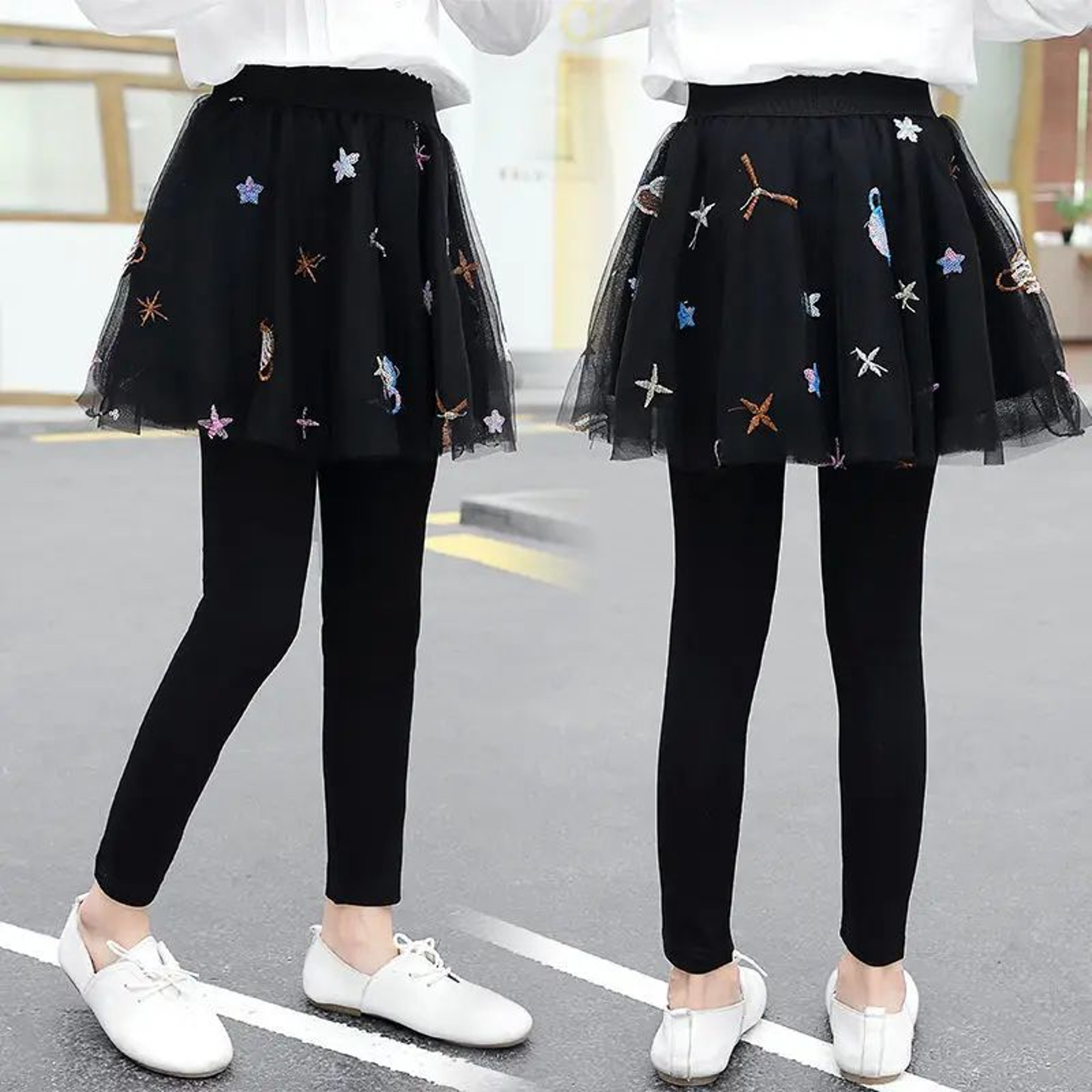 Girls Tutu Skirt Leggings For Spring And Autumn Casual Wear 2