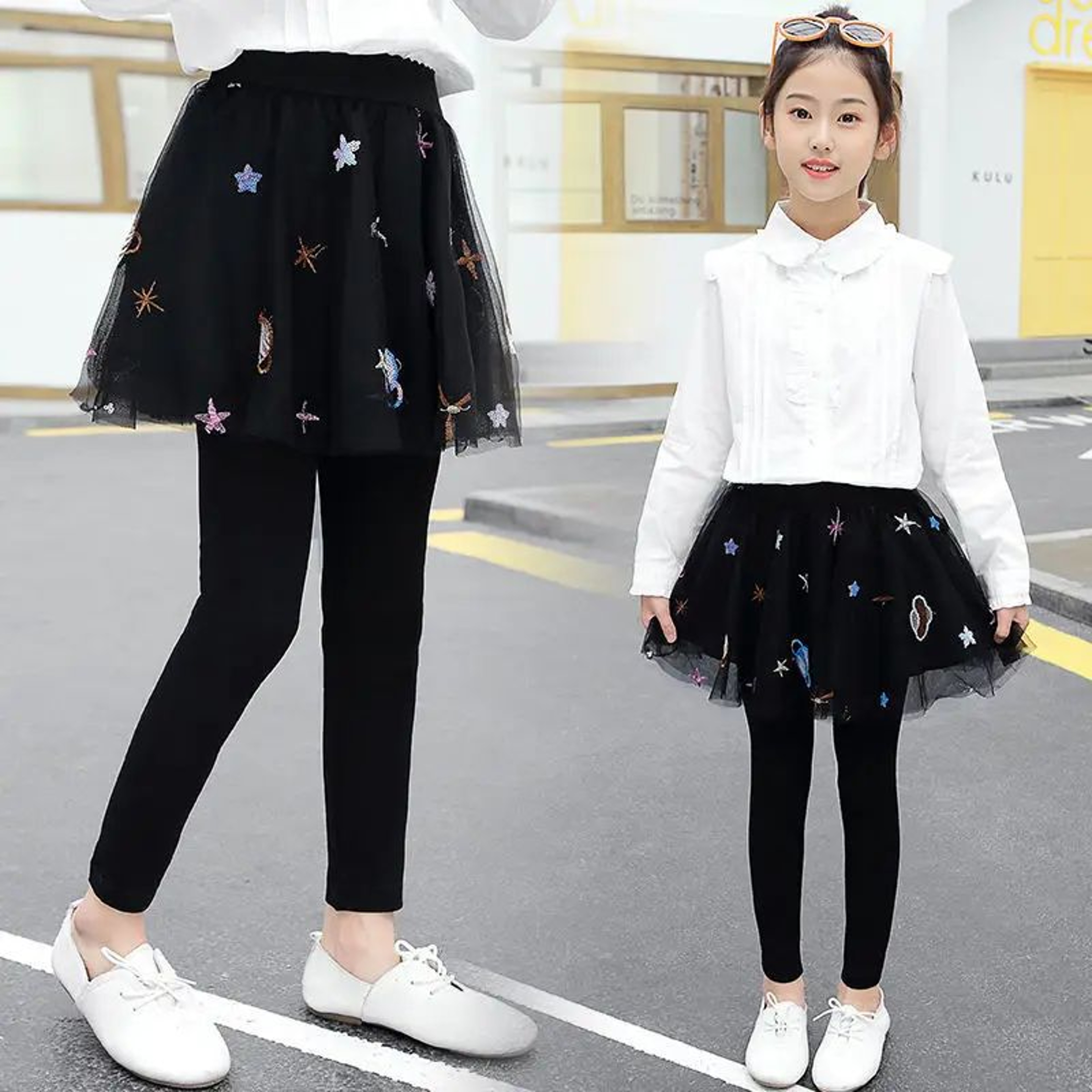 Girls Tutu Skirt Leggings For Spring And Autumn Casual Wear 1
