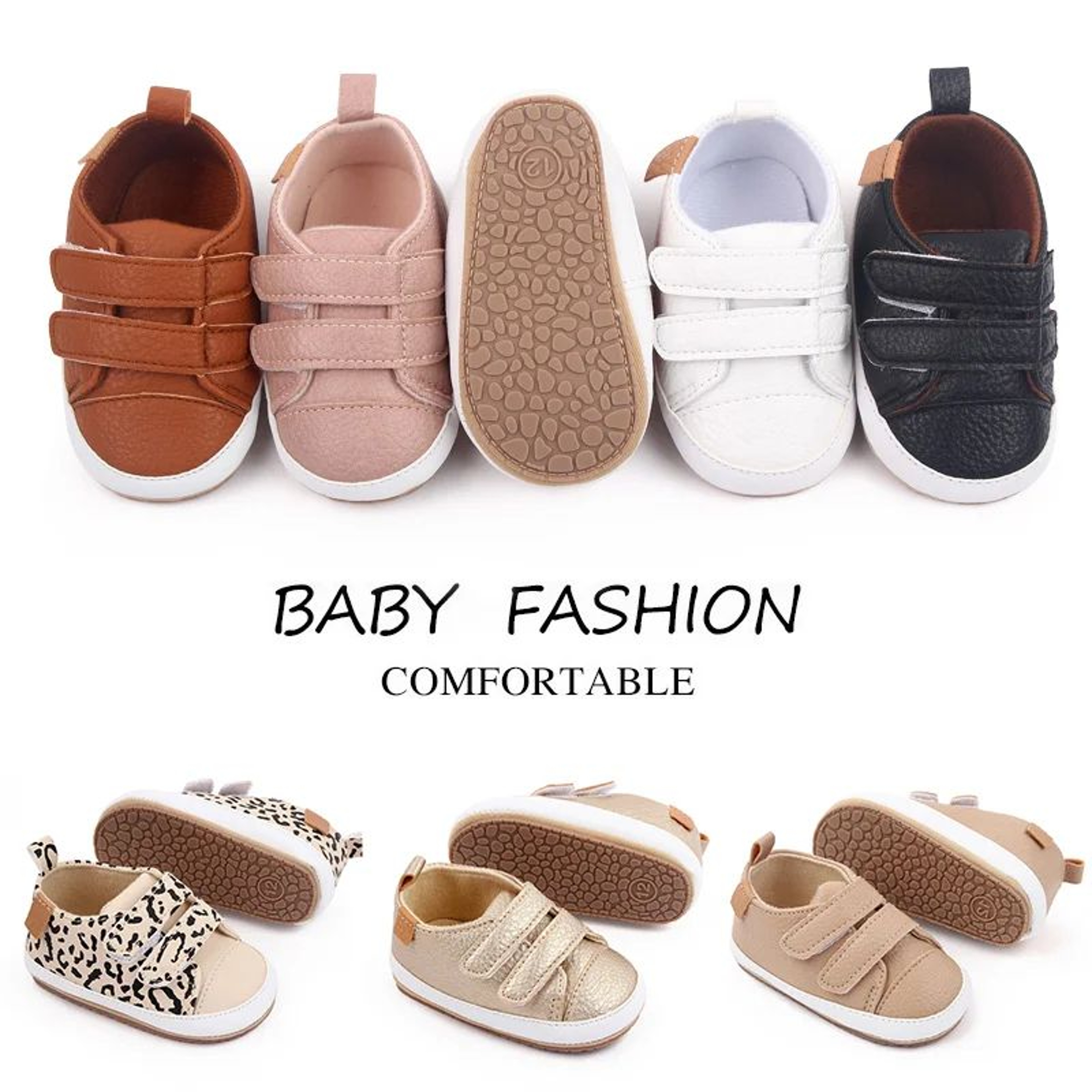 Baby Casual Sneakers With Soft PU Upper And TPR Sole 0