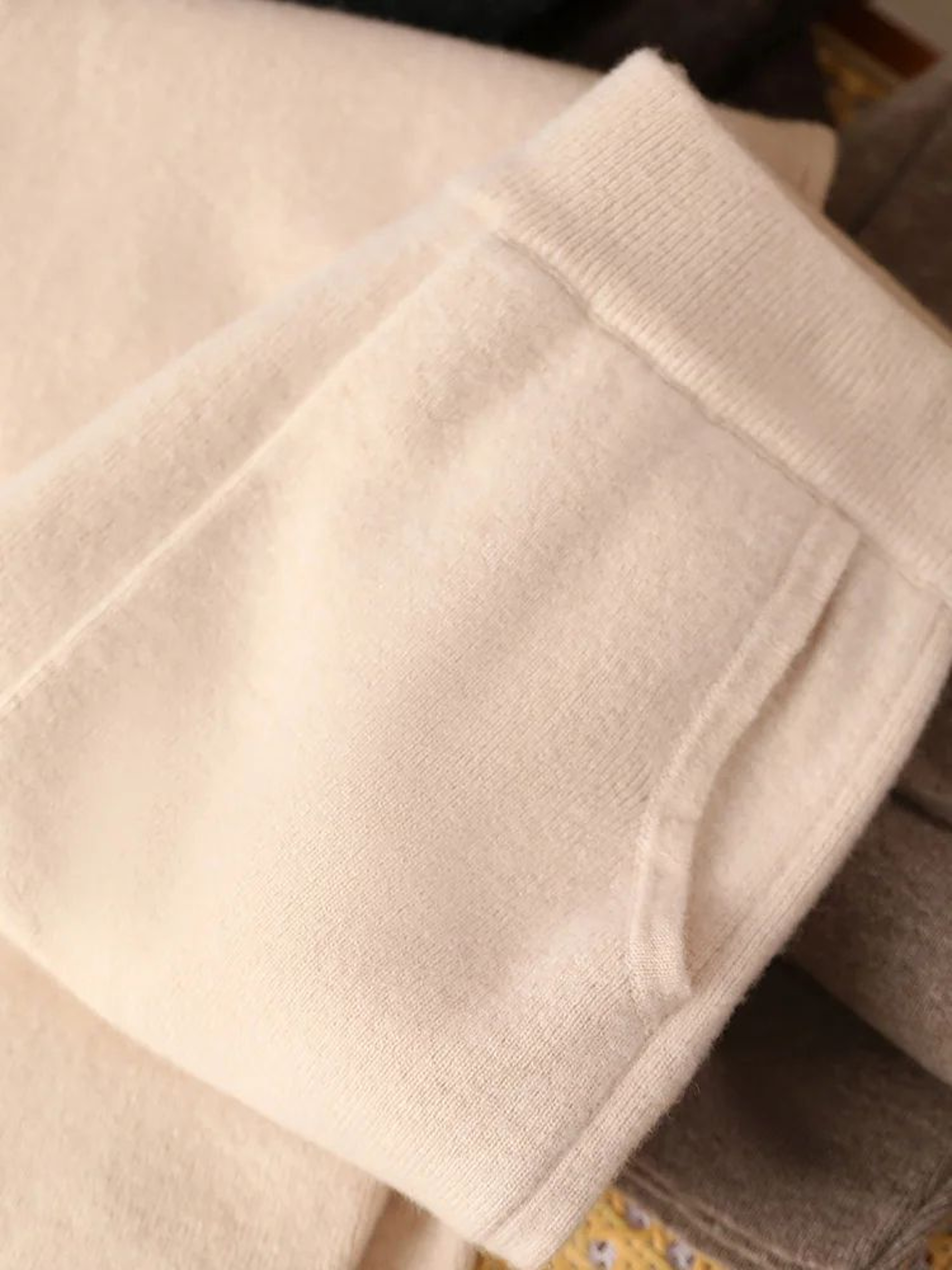 Womens Warm Merino Wool Knit Pencil Pants With Elastic Waist 12