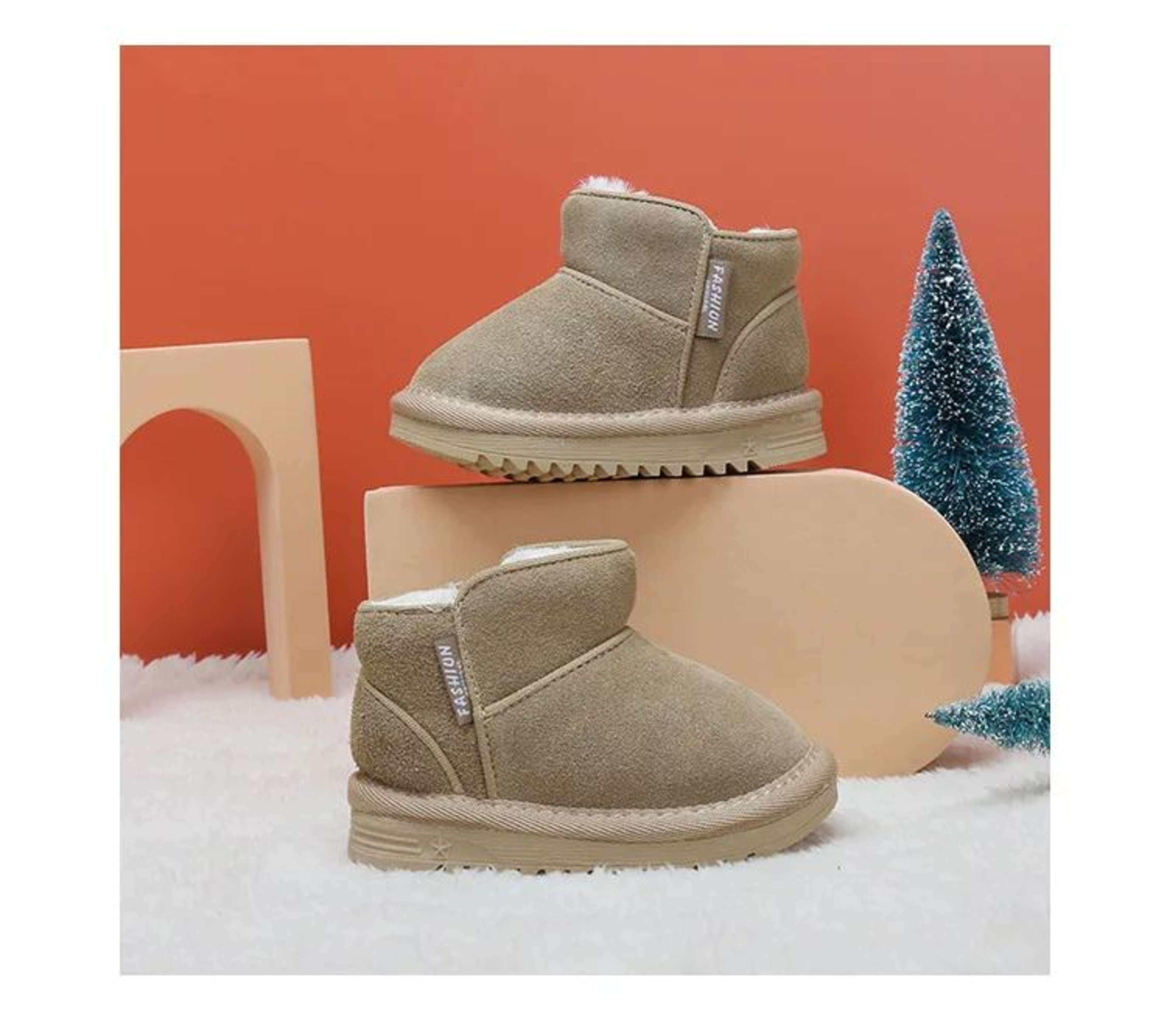 Warm Plush Leather Baby Snow Boots With Side Zipper And Soft Sole 7