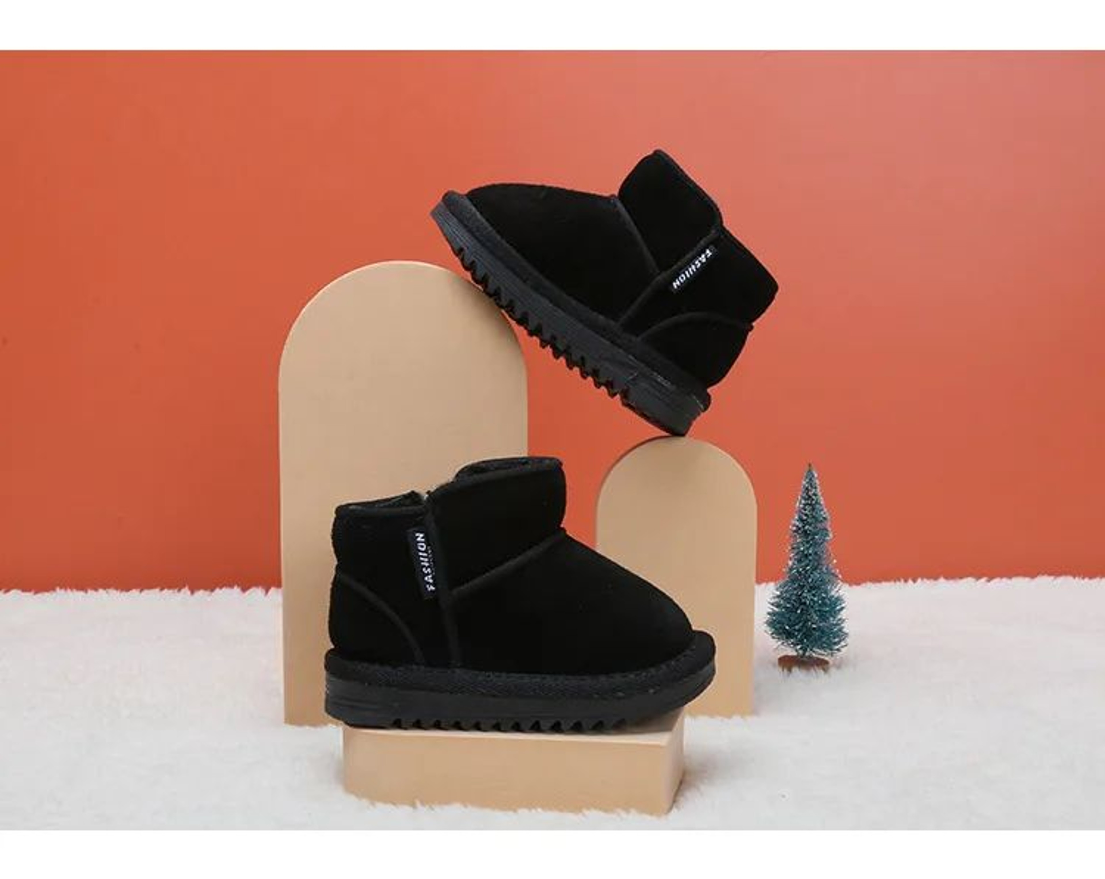 Warm Plush Leather Baby Snow Boots With Side Zipper And Soft Sole 11
