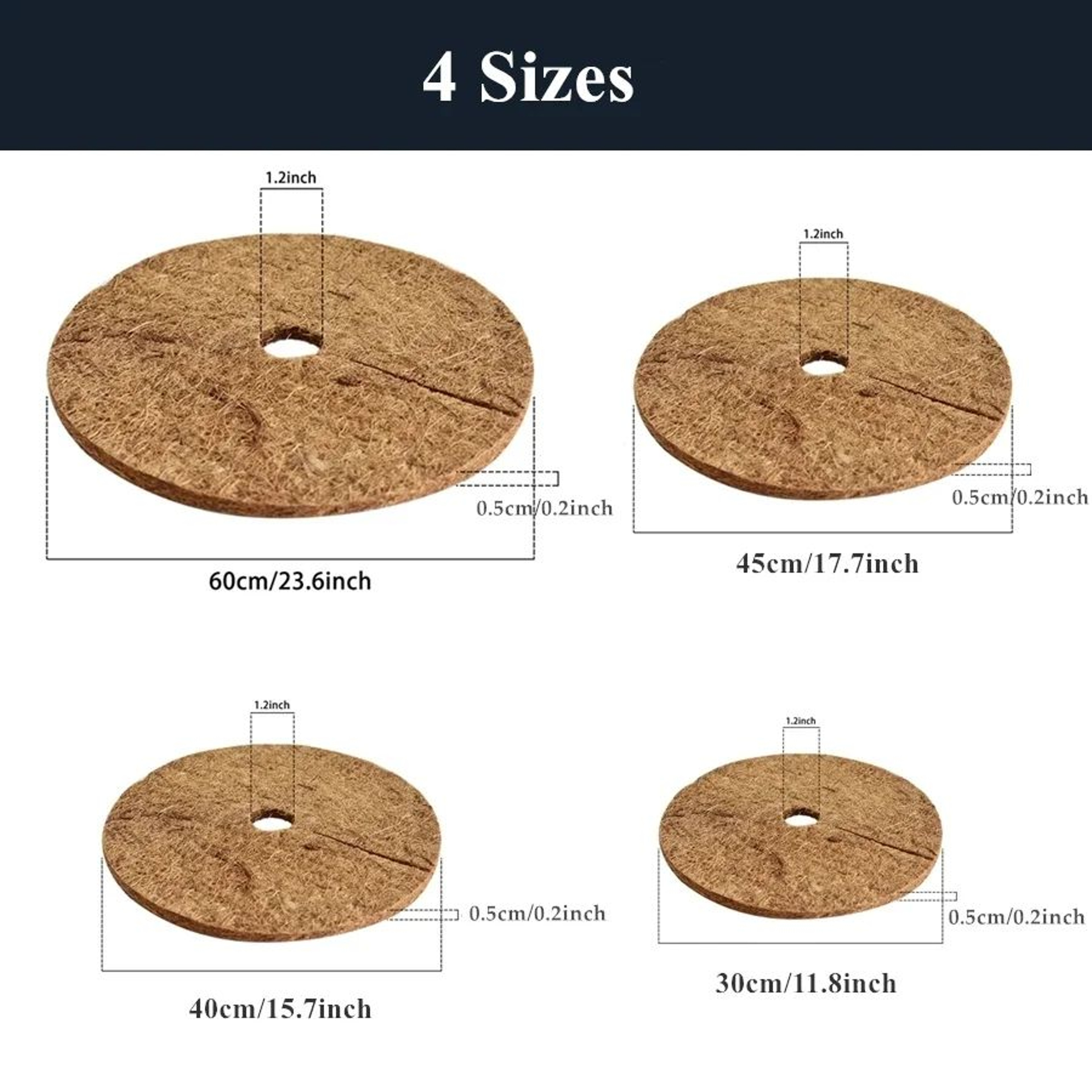Natural Coco Coir Tree Mulch Rings For Weed Control Set Of 5 2