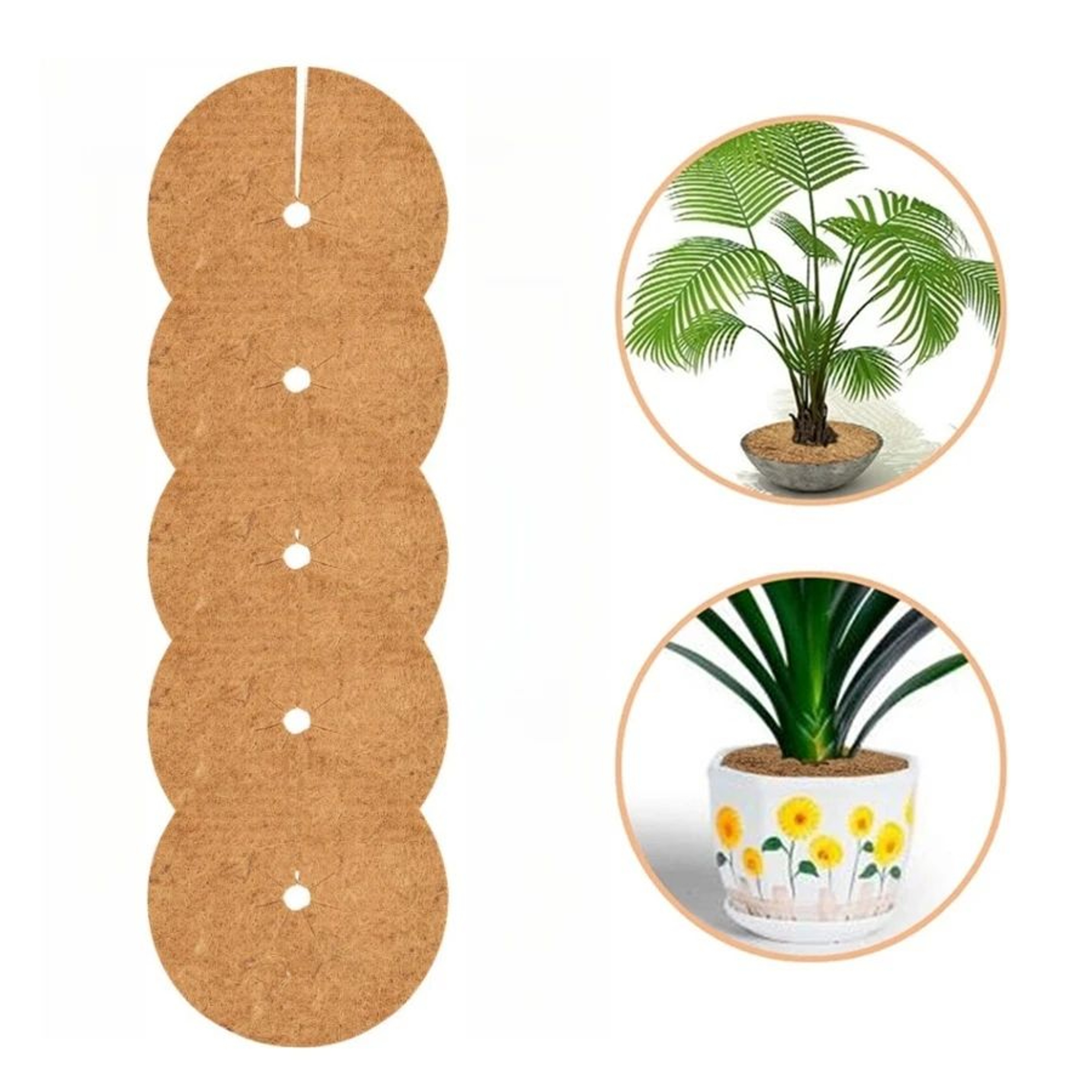 Natural Coco Coir Tree Mulch Rings For Weed Control Set Of 5 9